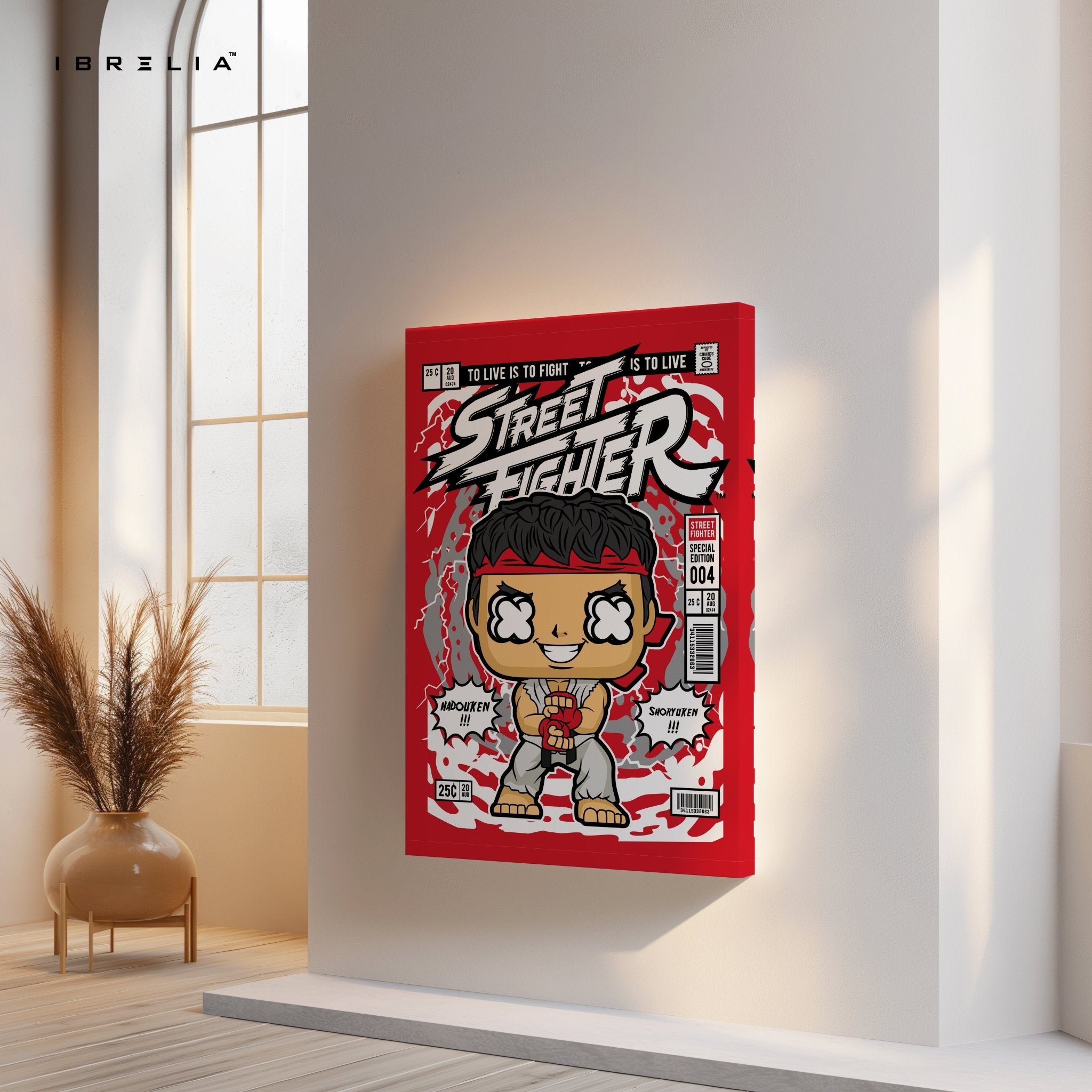 Street Fighter “Ryu Edition” Pop Art Comic Frame – 4K Ultra Wrap Frame Wall Art in Pakistan | IBRELIA™ - IBRELIA