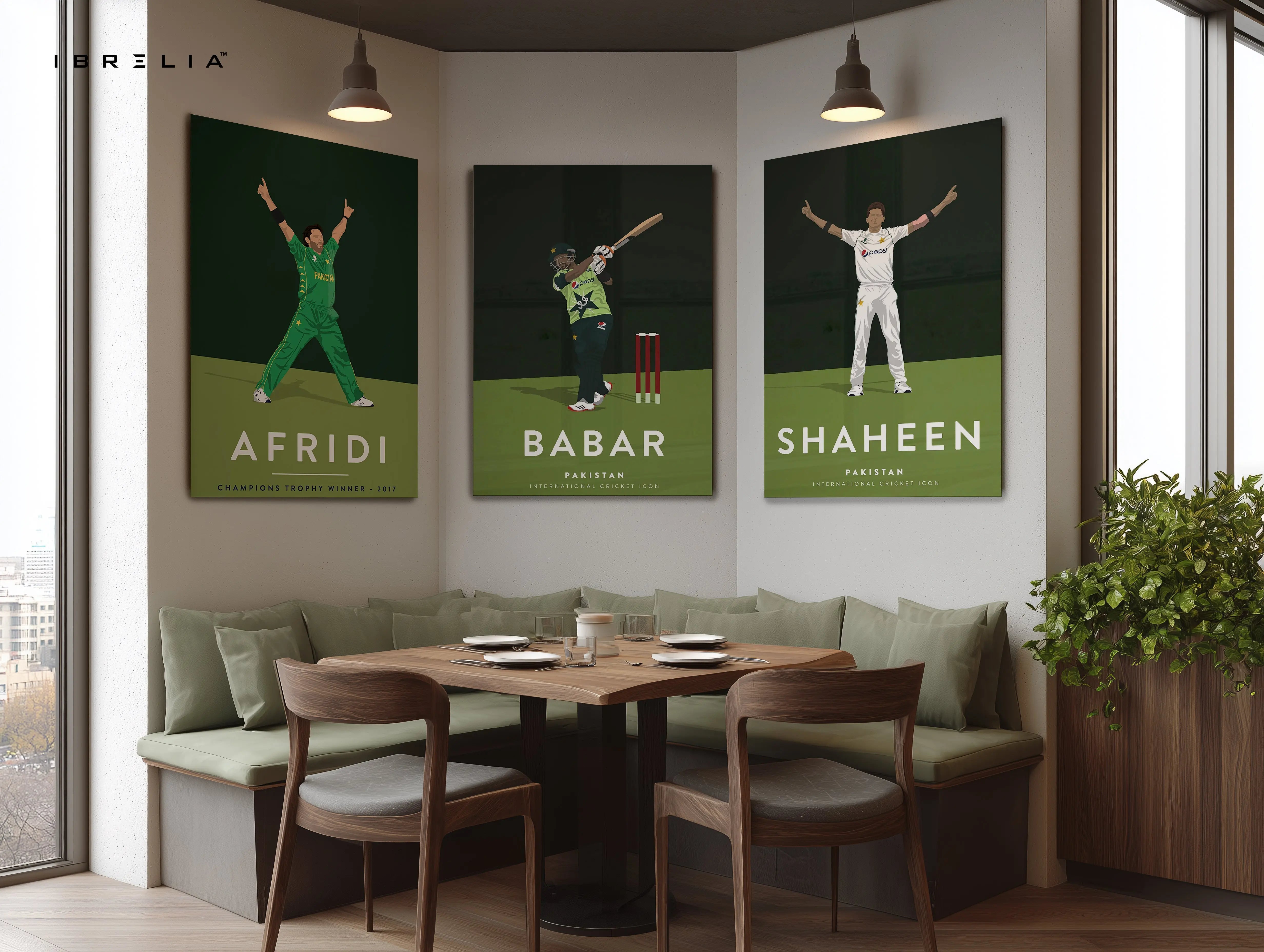 Pakistan Cricket Legends 3 Panel 4K Ultra HD Wall Art in Pakistan | IBRELIA™ IBRELIA