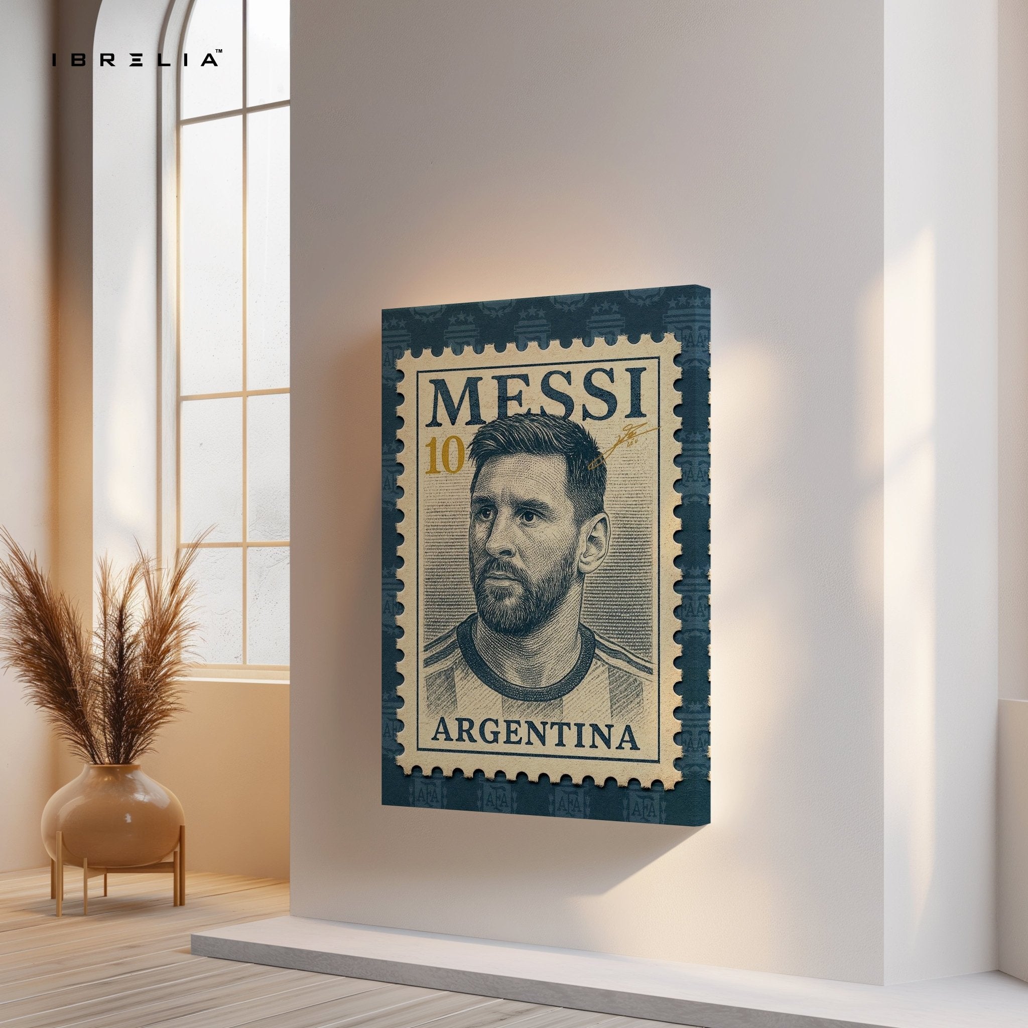 Messi Stamp Edition – 4K Ultra Wrap Frame Wall Art in Pakistan | IBRELIA™ - IBRELIA