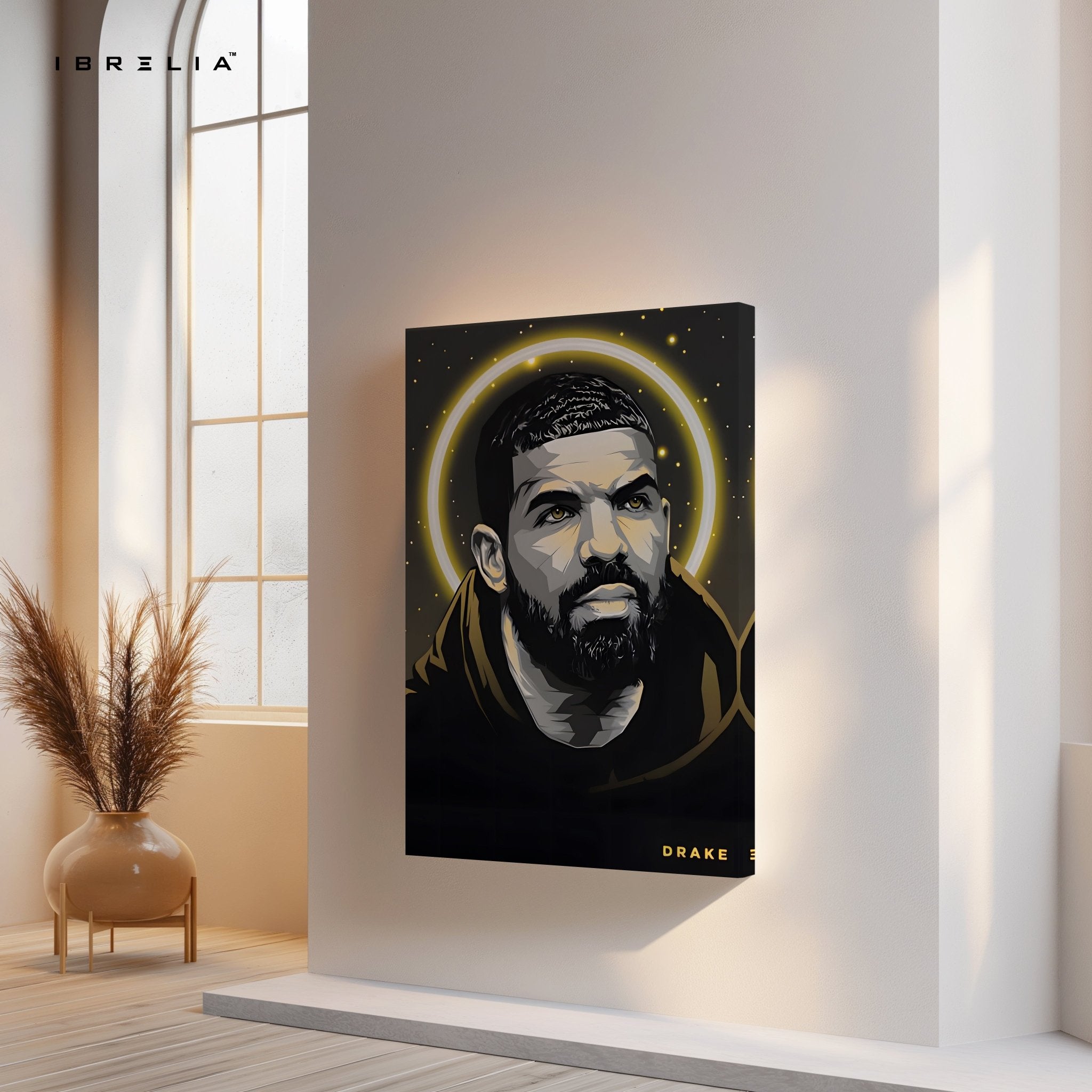 Drake Halo Portrait Wall Art – The Iconic Rap Legend | IBRELIA™ - IBRELIA