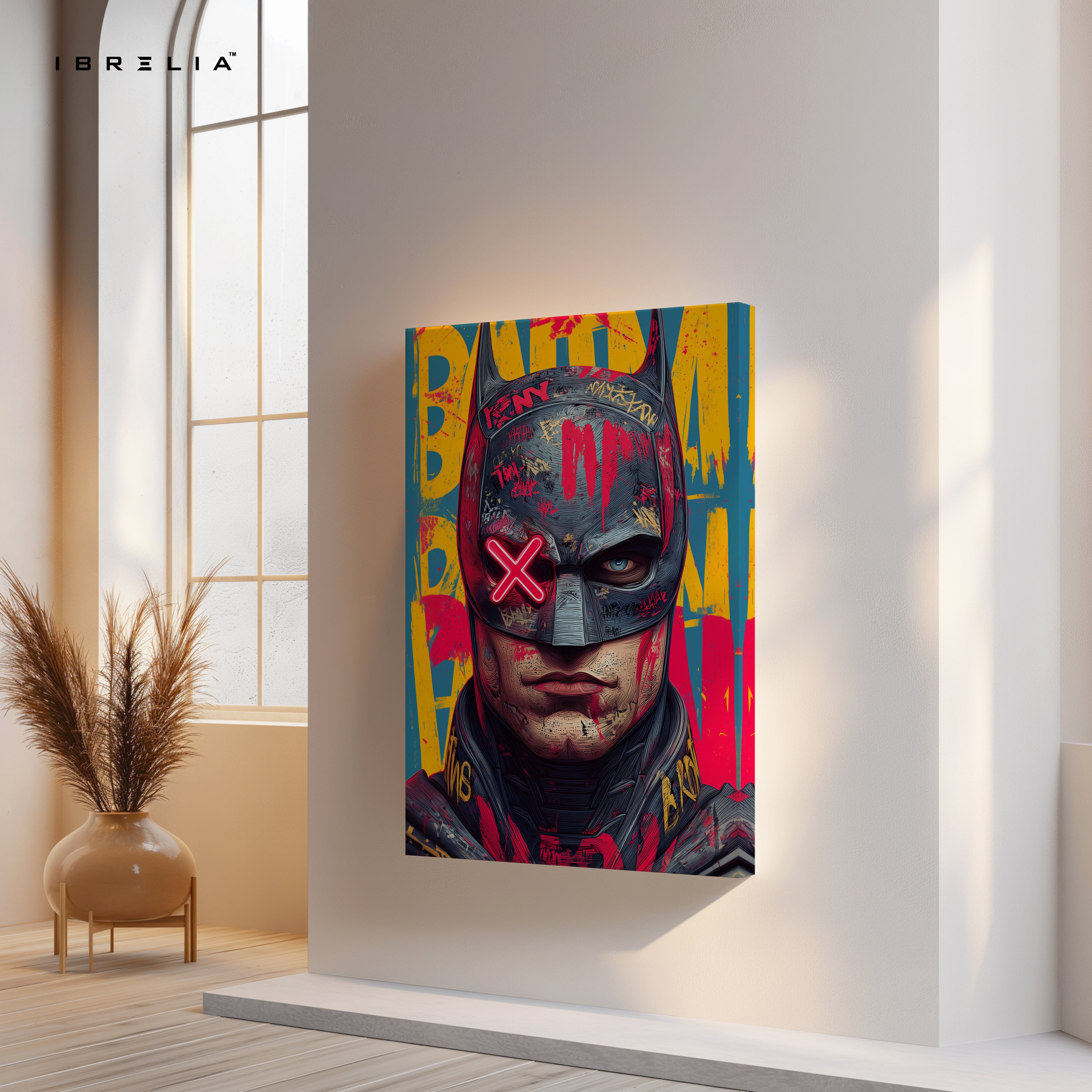 Batman Neon Graffiti Wall Frame | 4K Ultra Wrap Frame Wall Art in Pakistan | IBRELIA™
