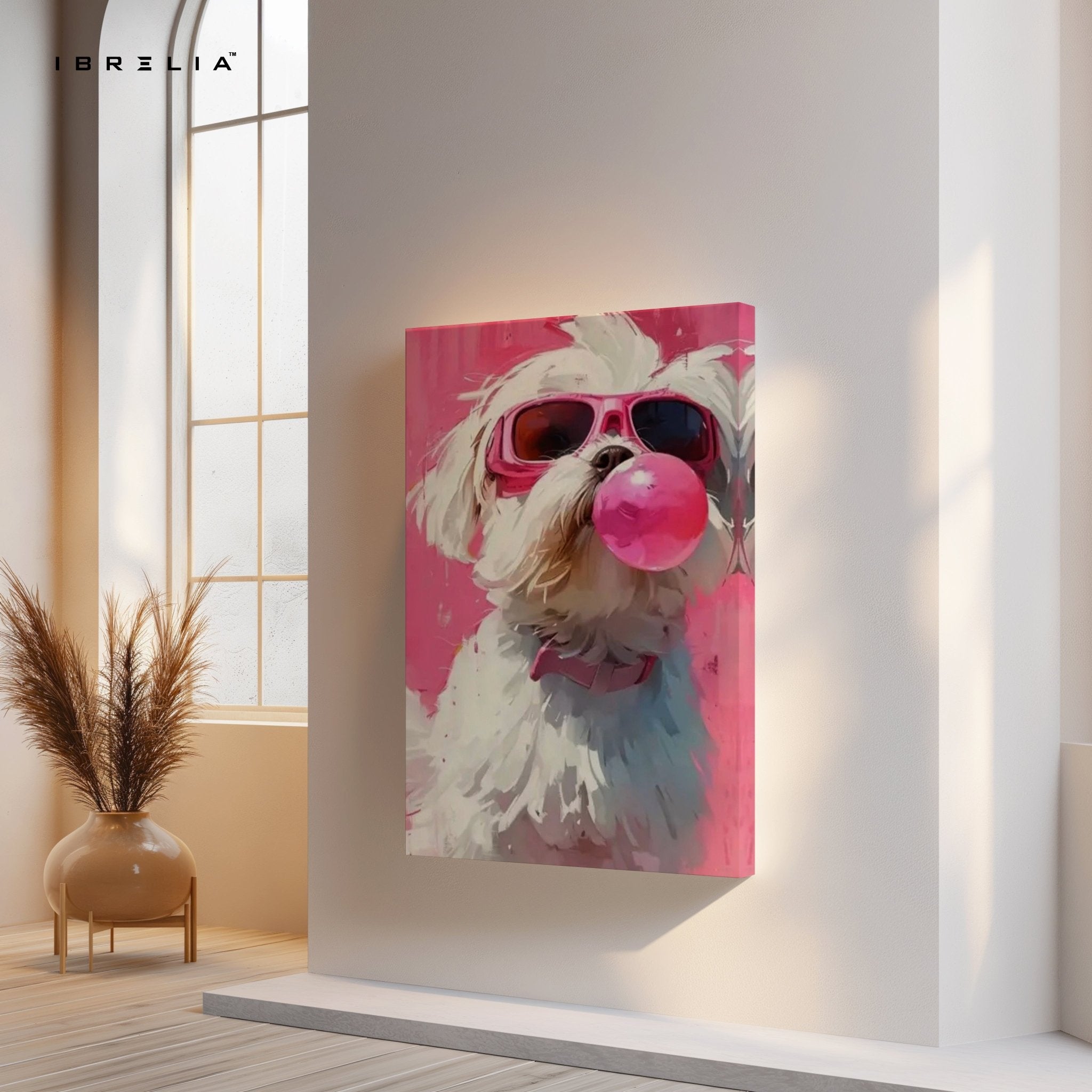 Bubblegum Pup Wall Frame | 4K Ultra Wrap Frame Wall Art in Pakistan | IBRELIA™ - IBRELIA