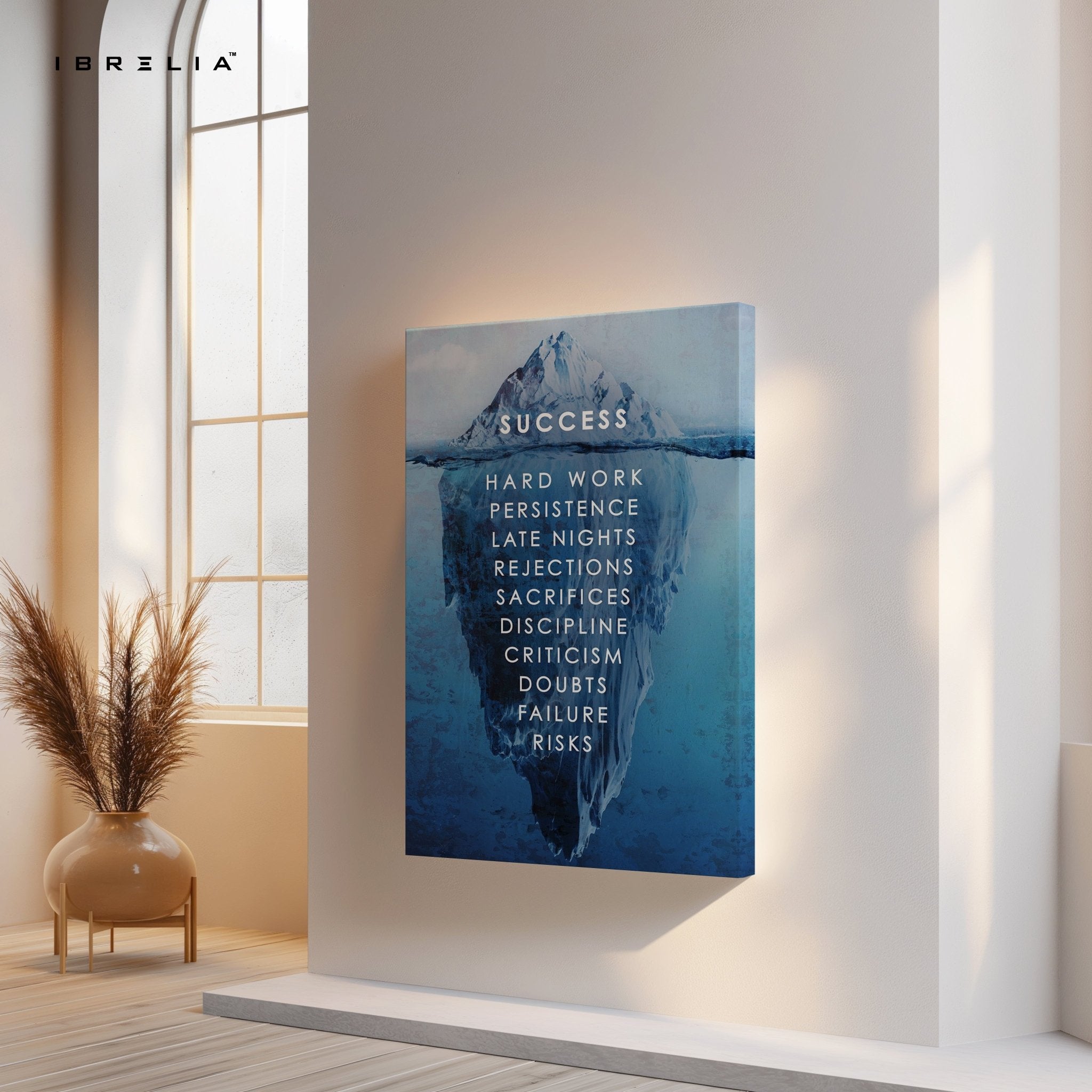 “Success Iceberg” Motivational Wall Art – Hard Work Beneath the Surface | IBRELIA™ - IBRELIA