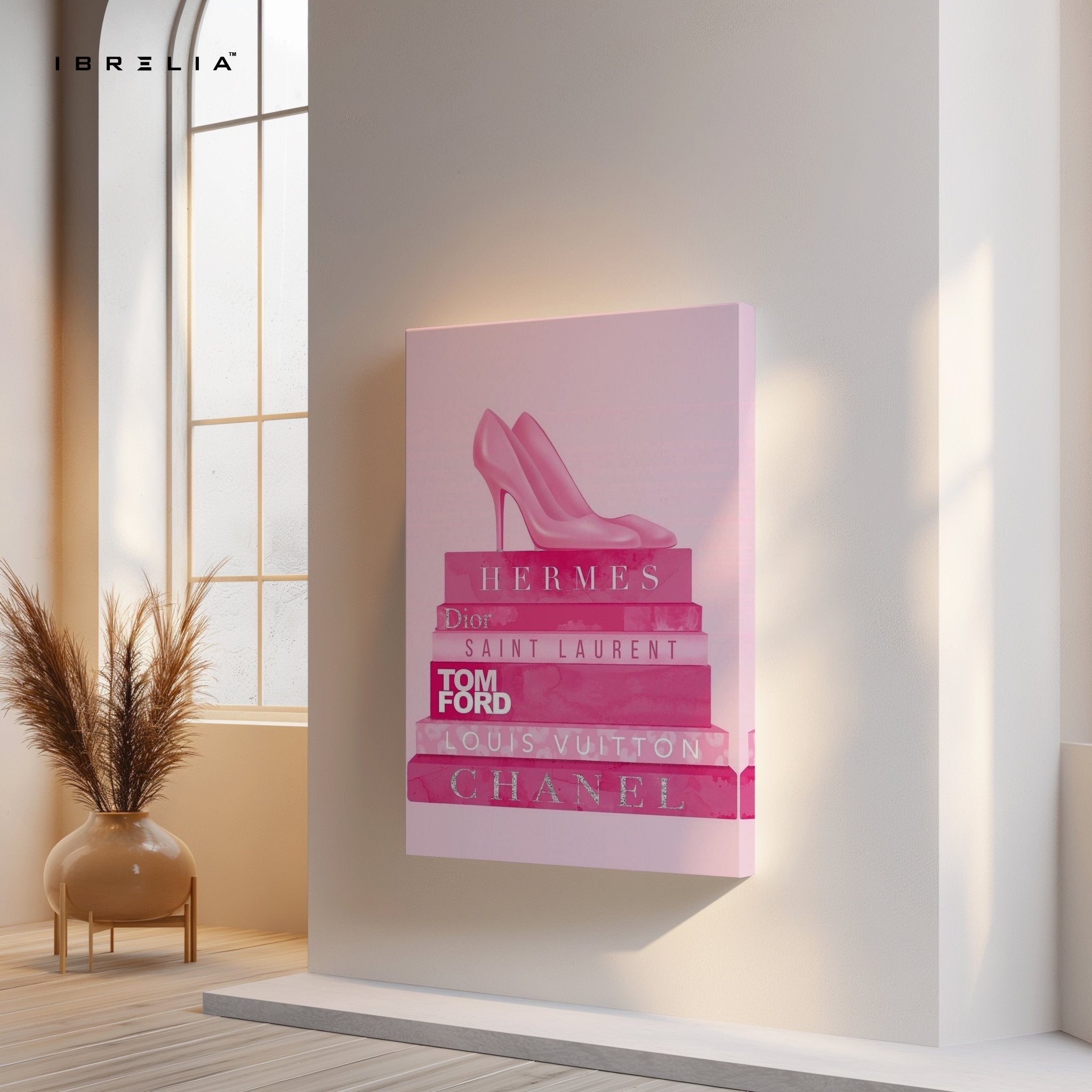 Pink Luxury Books Wall Frame | 4K Ultra Wrap Frame Wall Art in Pakistan | IBRELIA™ - IBRELIA