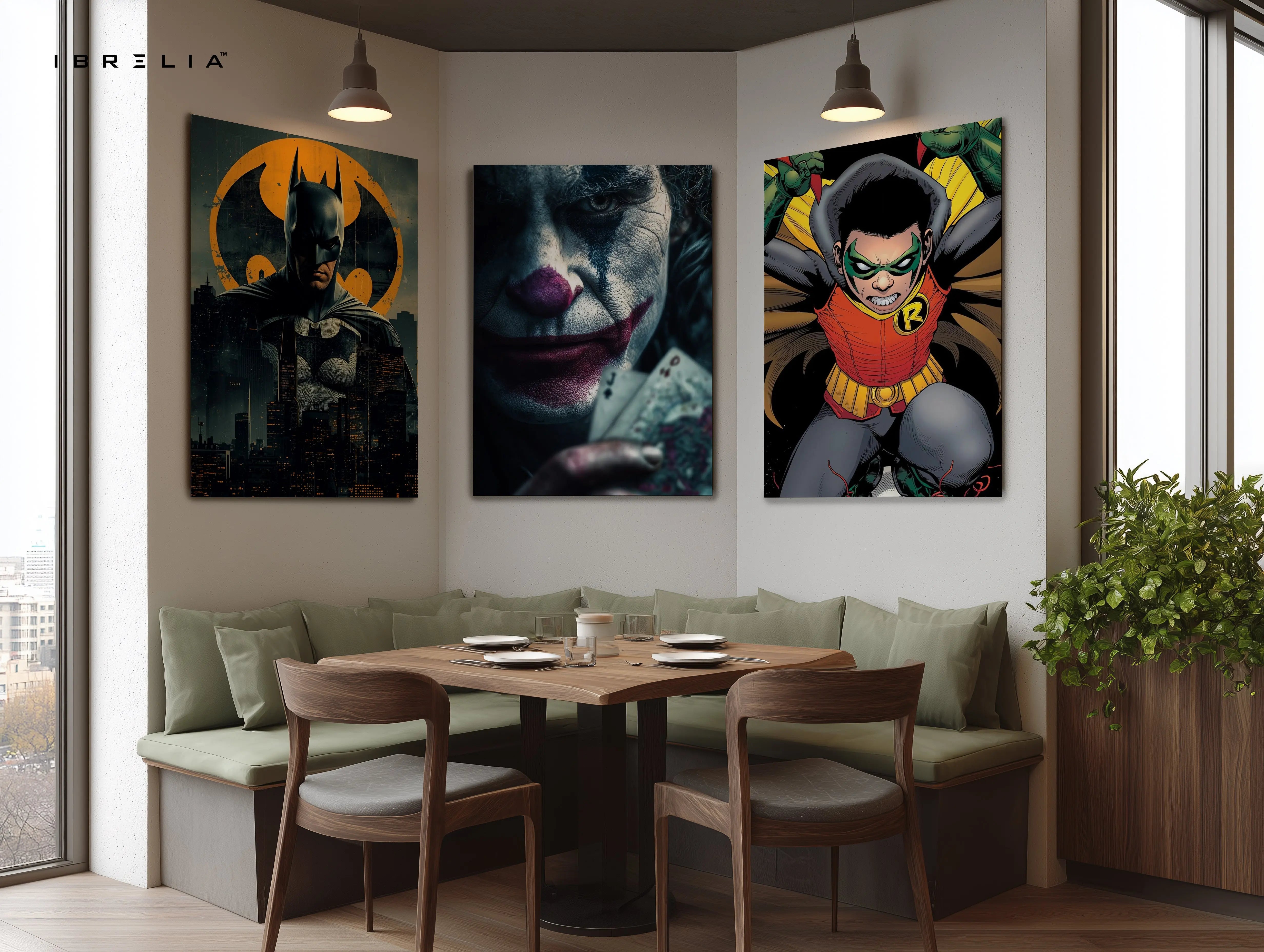 DC Dark Knight Joker Robin 3 Panel 4K Ultra HD Wall Art in Pakistan | IBRELIA™ IBRELIA