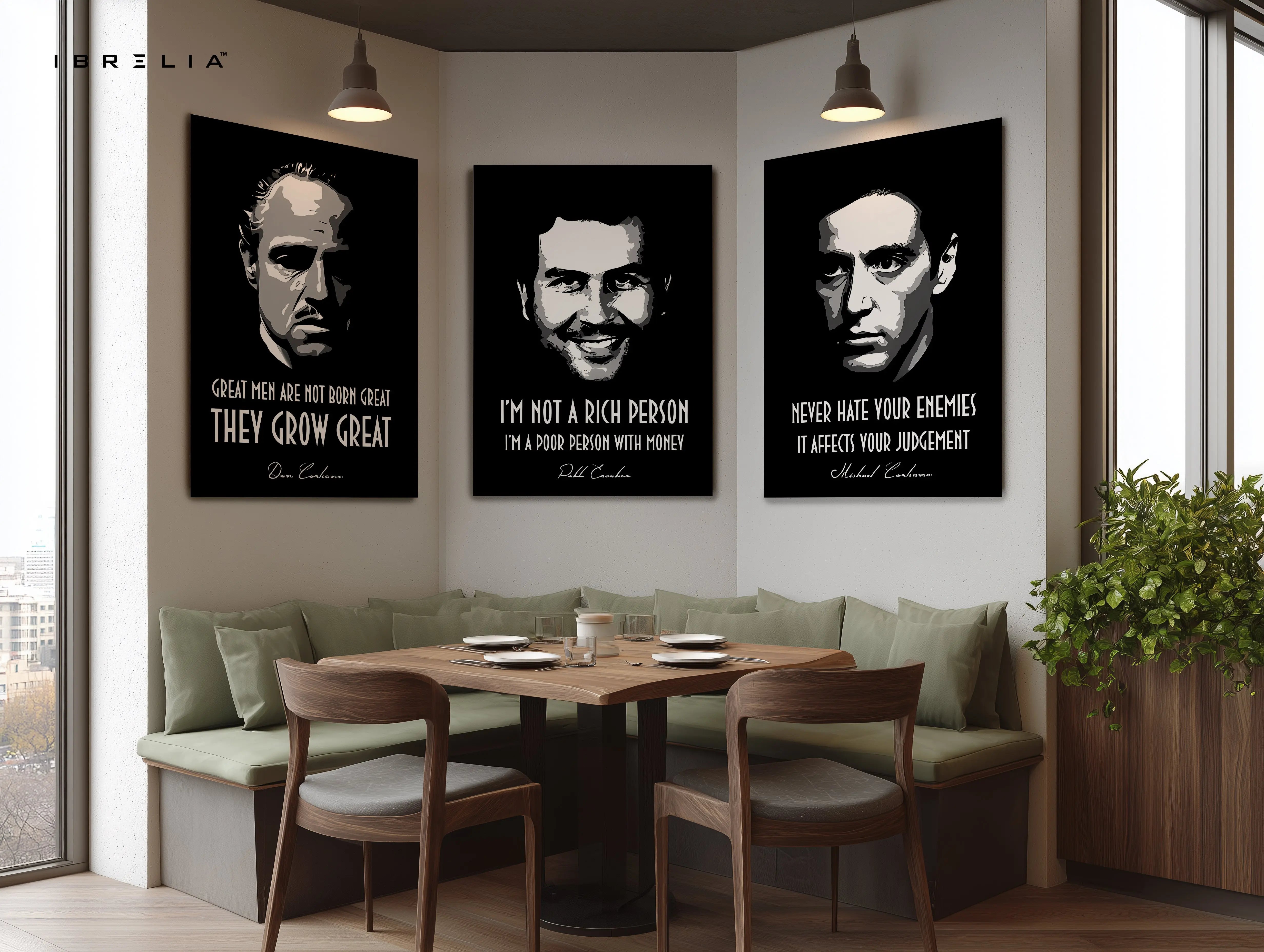 The Godfather Mafia Quotes 3 Panel 4K Ultra HD Wall Art in Pakistan | IBRELIA™ IBRELIA