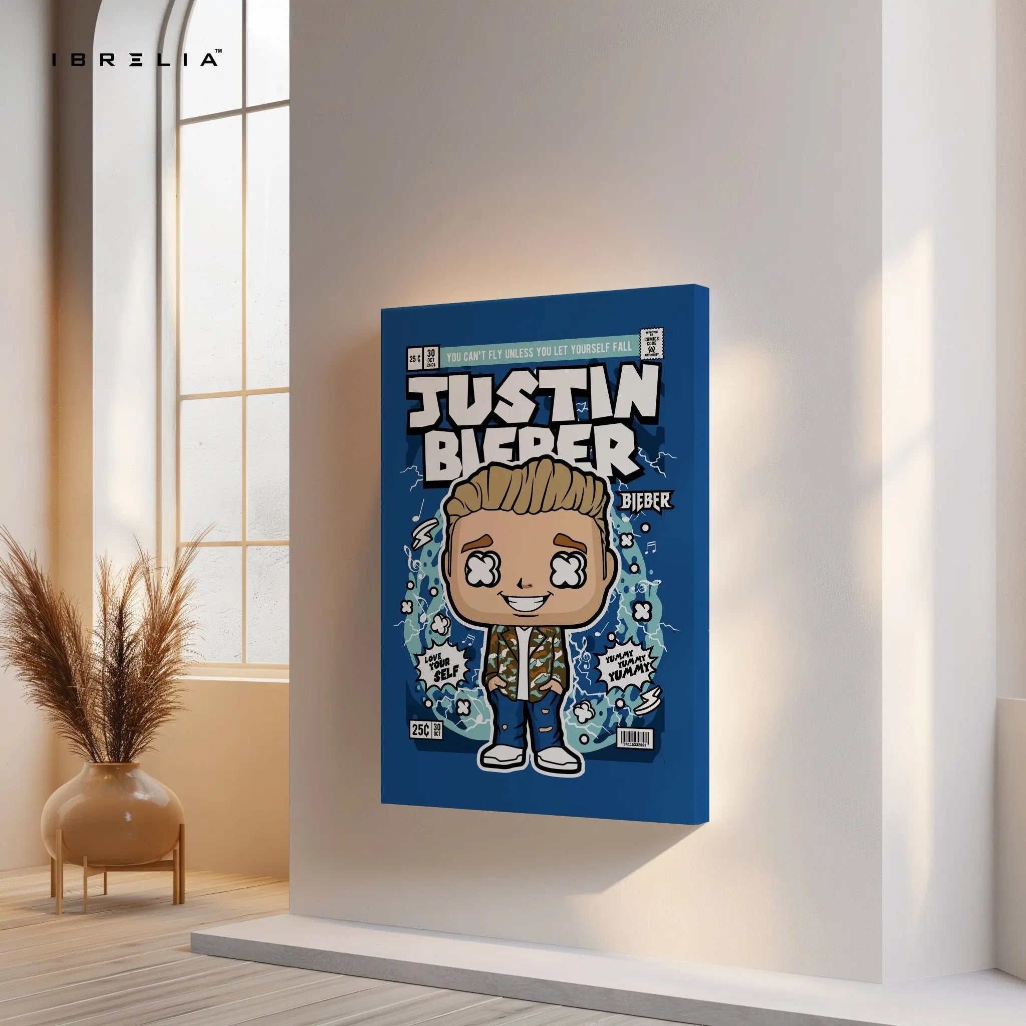 Justin Bieber Pop Art Comic Edition – 4K Ultra Wrap Frame Wall Art in Pakistan | IBRELIA™ - IBRELIA