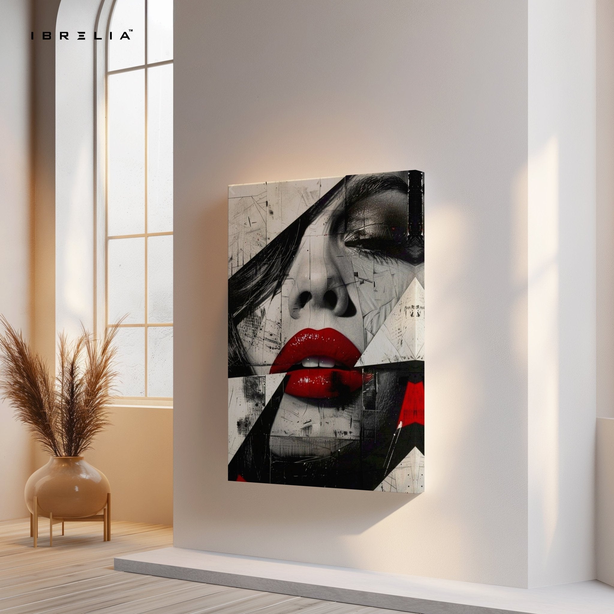 Red Lips Abstract Wall Frame | 4K Ultra Wrap Frame Wall Art in Pakistan | IBRELIA™ - IBRELIA