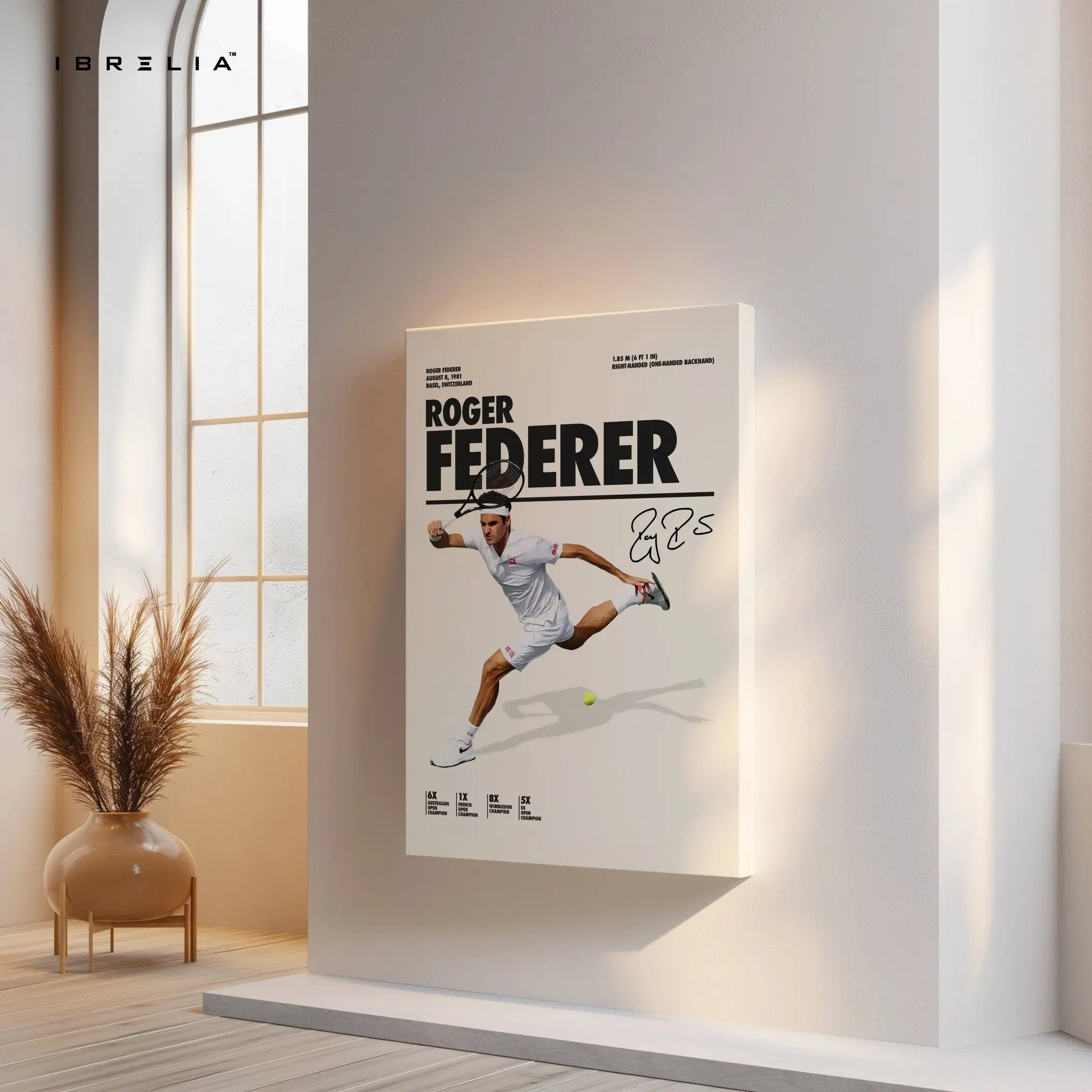 Roger Federer Tennis Legend – 4K Ultra Wrap Frame Wall Art in Pakistan | IBRELIA™ - IBRELIA
