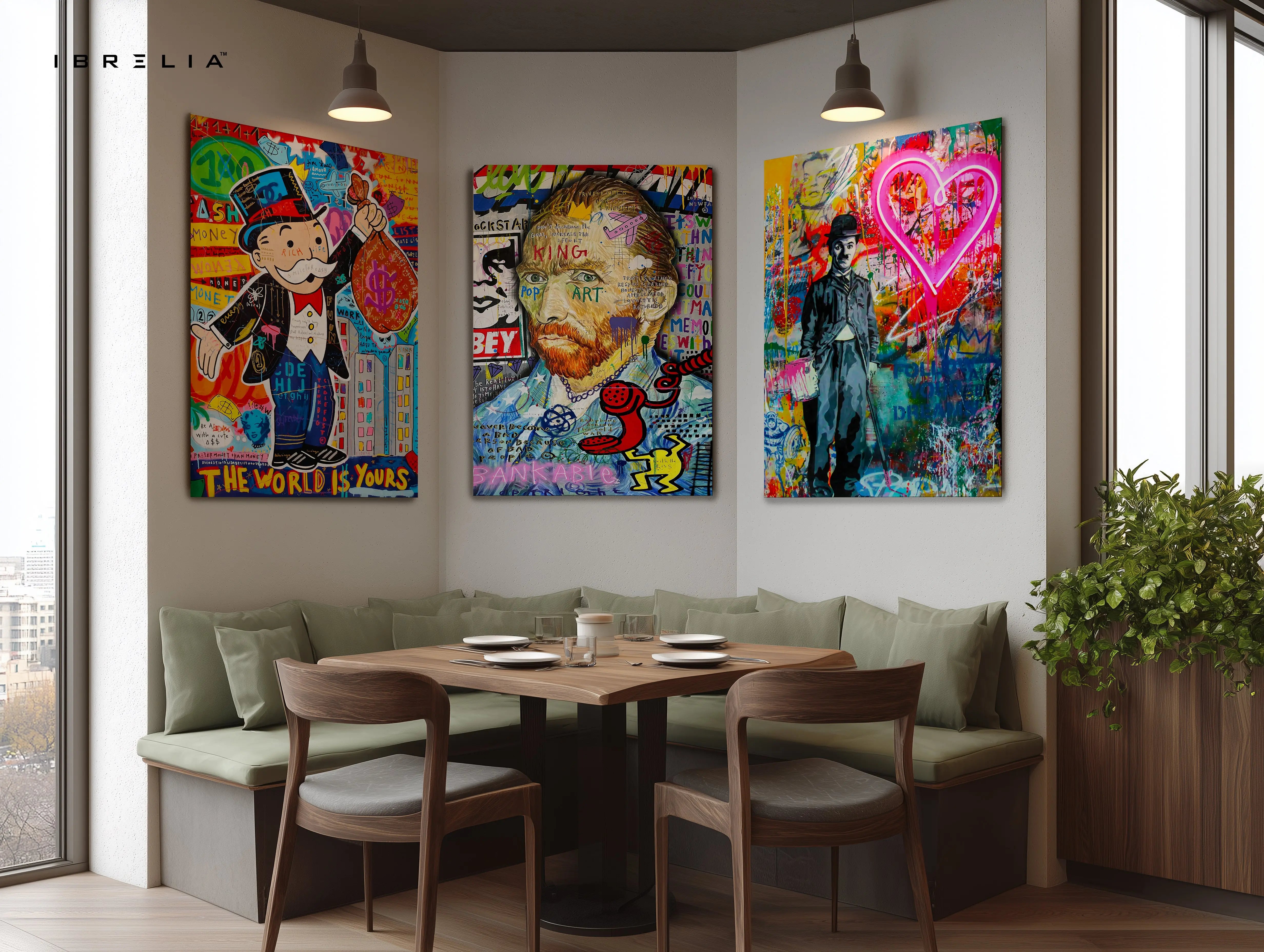 Urban Pop Art Icons Graffiti 3 Panel 4K Ultra HD Wall Art in Pakistan | IBRELIA™ IBRELIA