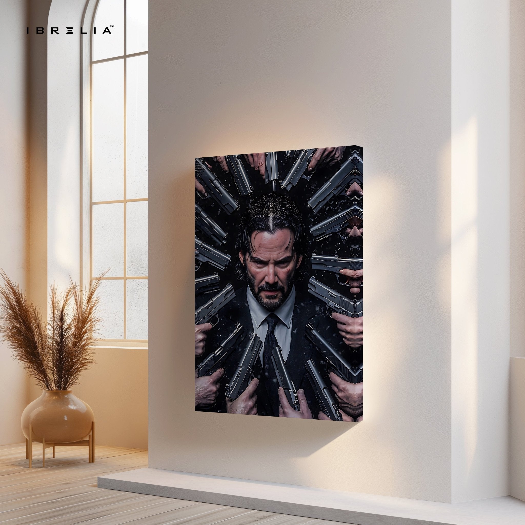John Wick Surrounded by Guns 4K Ultra Wrap Frame Wall Art in Pakistan | IBRELIA™ - IBRELIA
