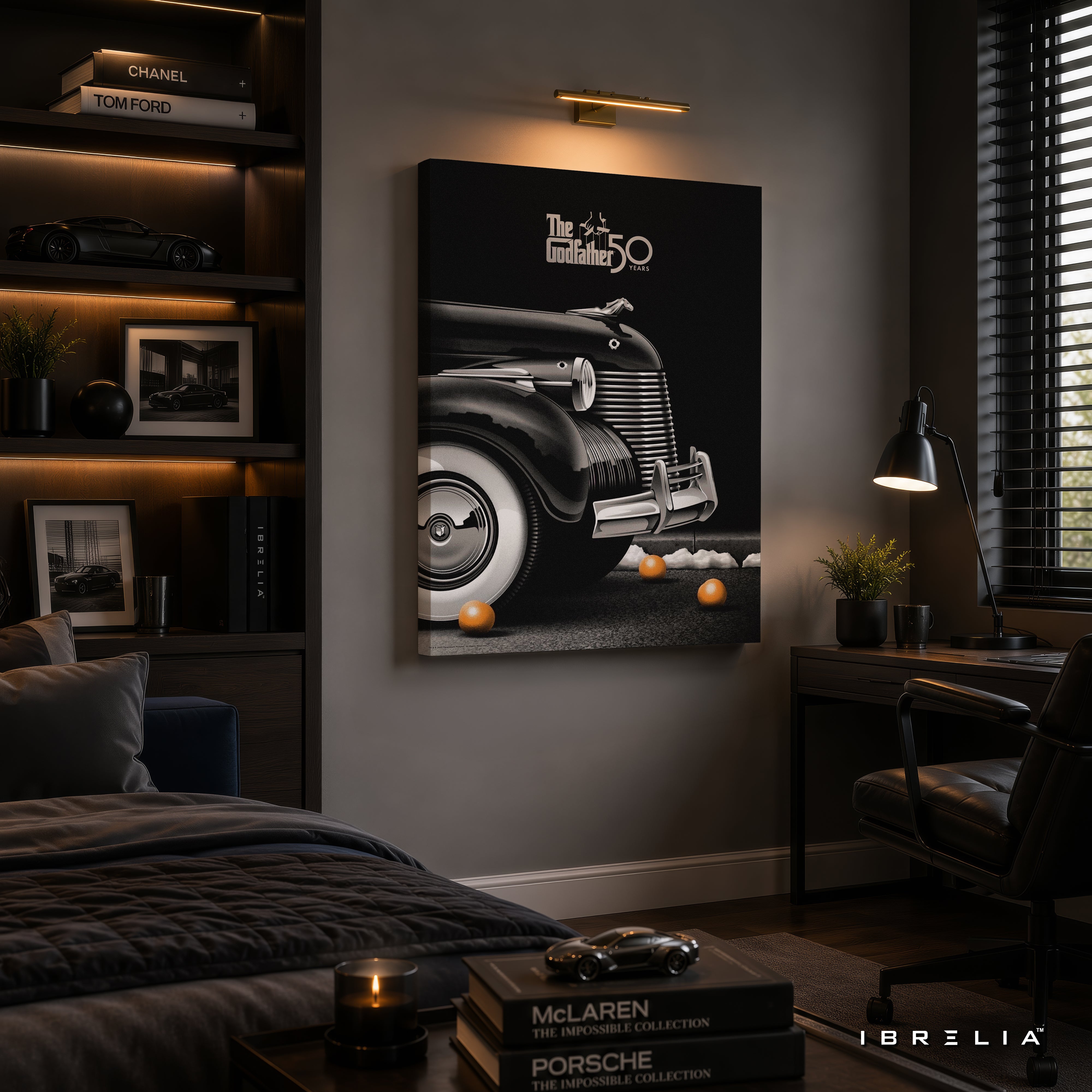 The Godfather 50th Anniversary Wall Art – Classic Vintage Car Premium Movie Wall Decor | IBRELIA™