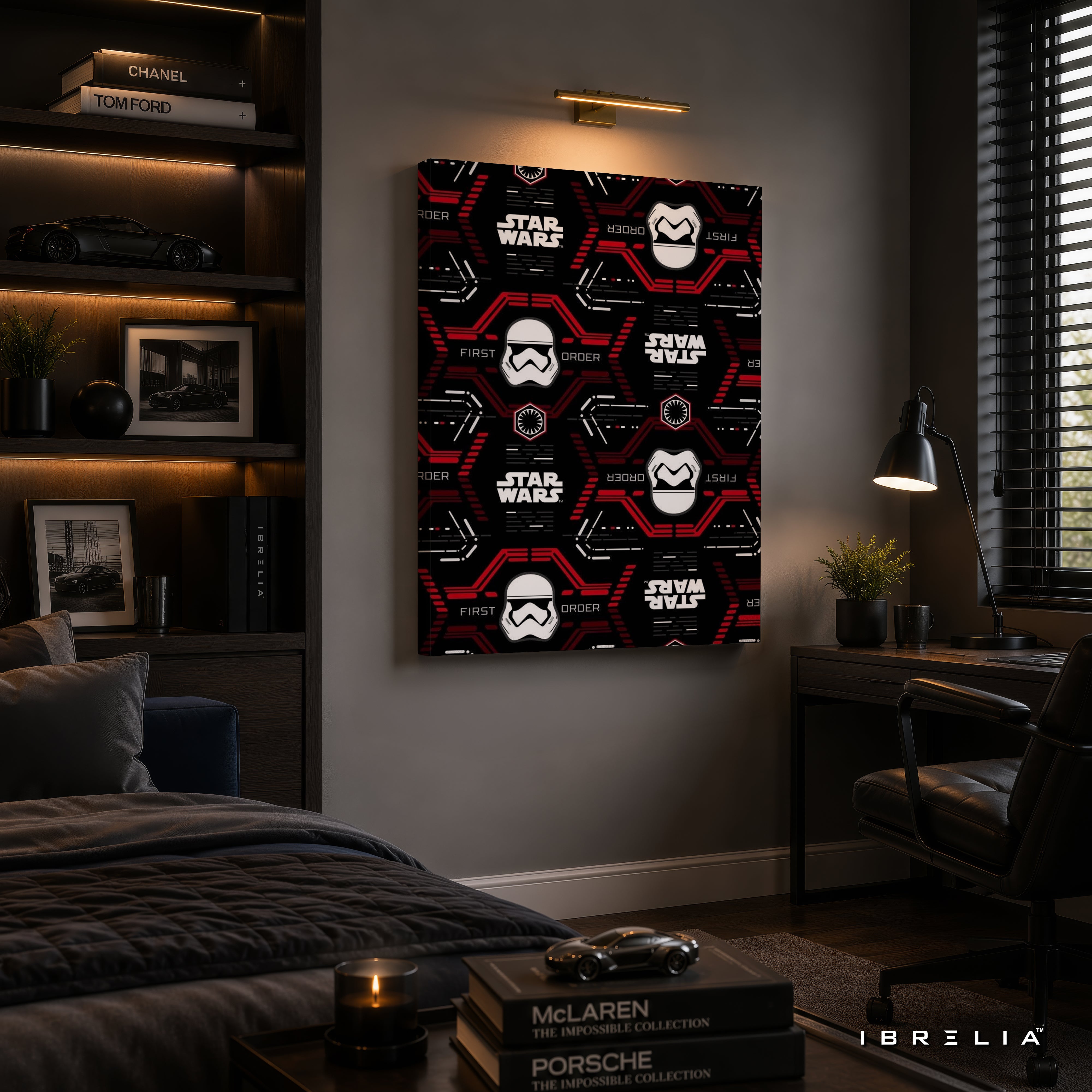 Star Wars First Order Pattern Premium Canvas Wall Art – Stormtrooper Minimalist Poster | Sci-Fi Movie Decor | IBRELIA™