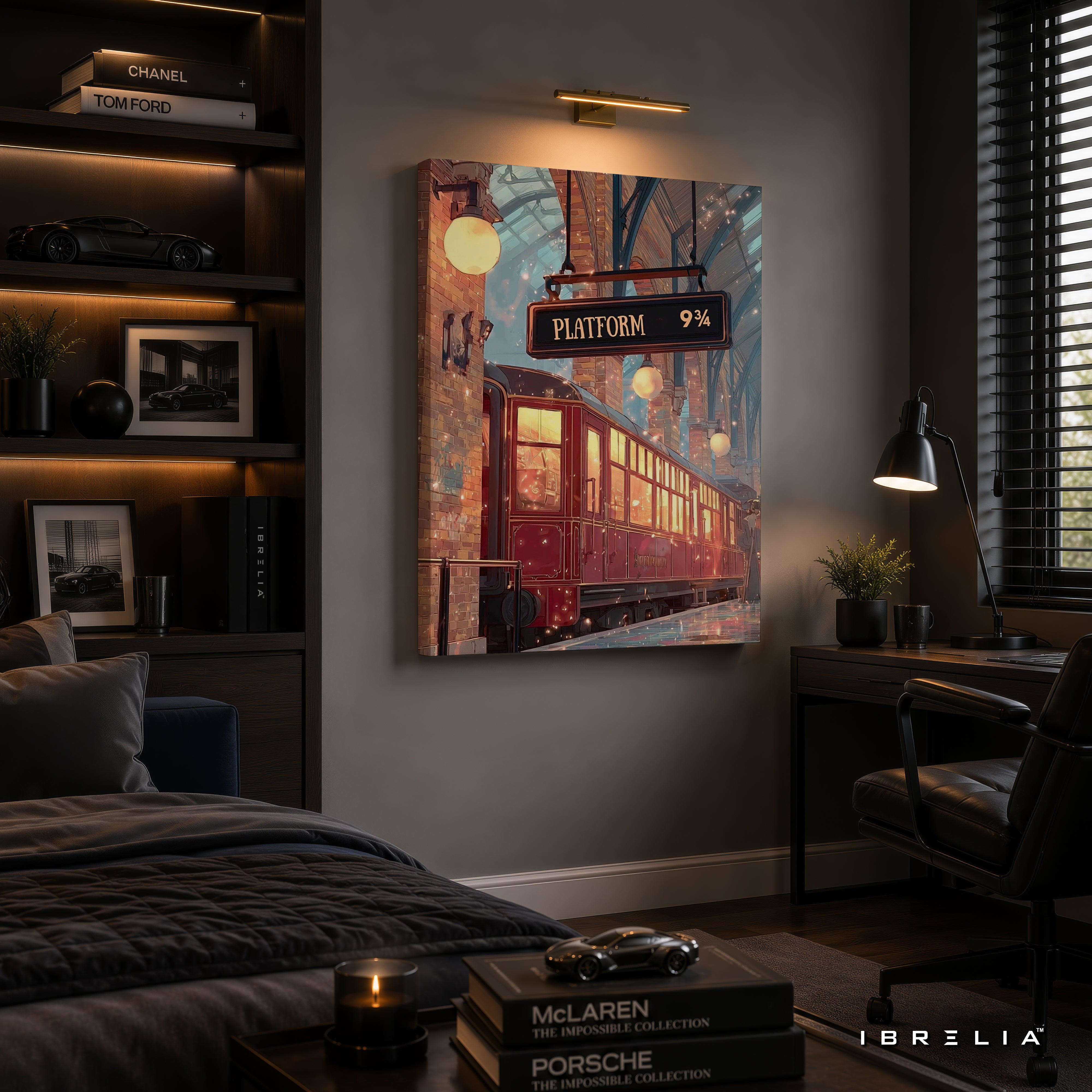 Harry Potter Platform 9¾ Wall Art – Hogwarts Express Premium Wrapped MDF Wall Decor | IBRELIA™