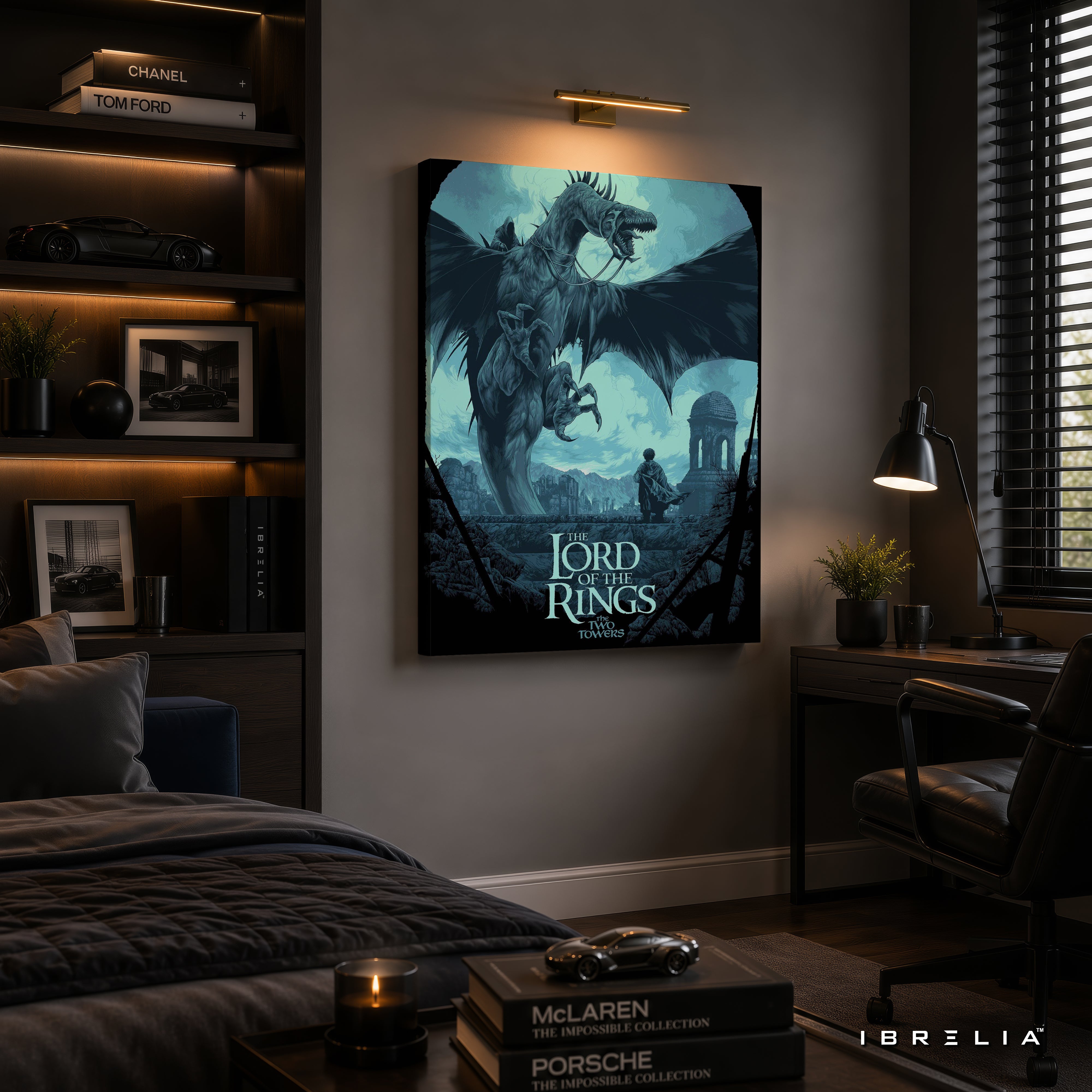 The Lord of the Rings: The Two Towers Nazgûl Premium Canvas Wall Art – Fell Beast Fantasy Movie Artwork | Middle-earth Decor | IBRELIA™