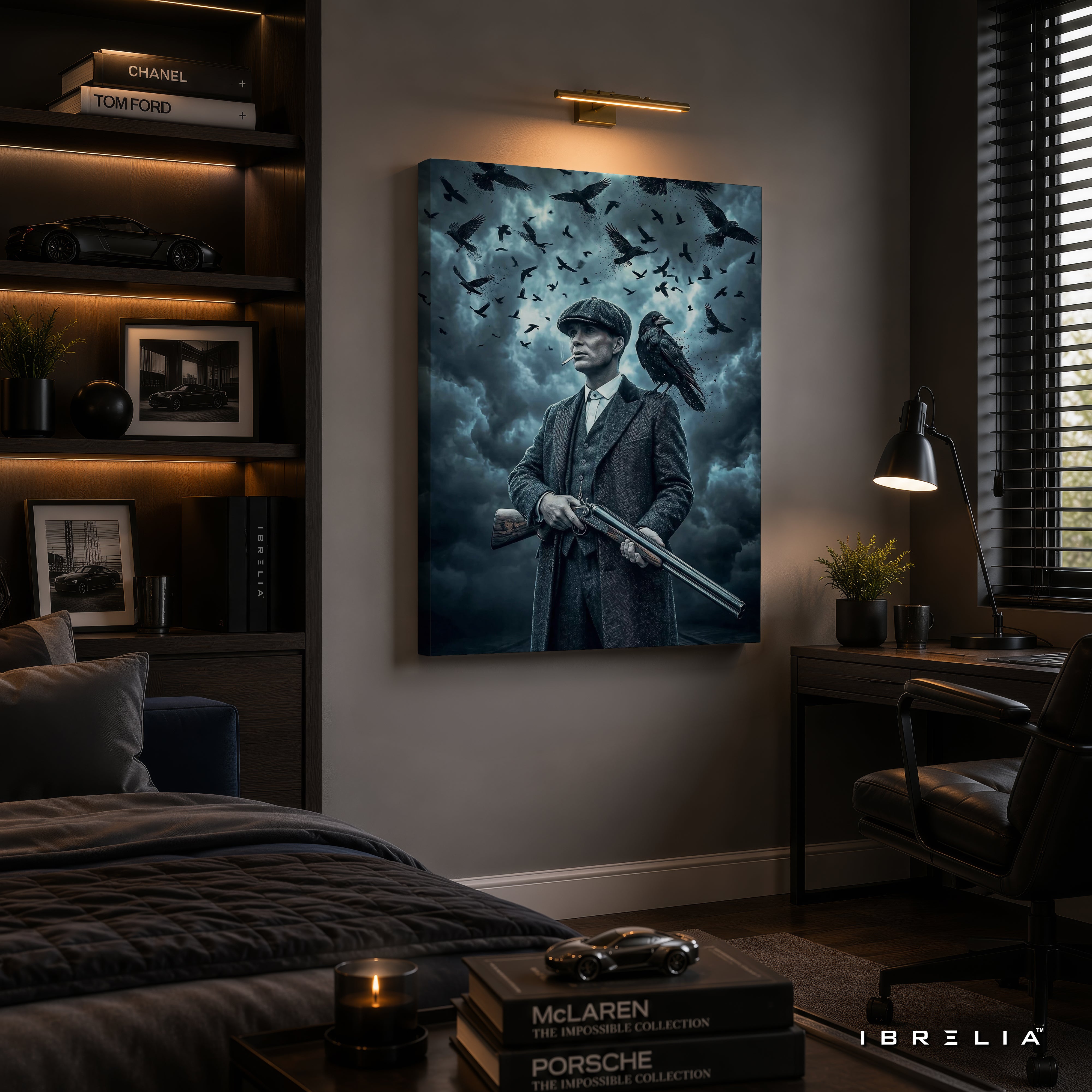 Thomas Shelby Raven Premium Wall Art – Peaky Blinders 4K Wrapped MDF Frame | IBRELIA™