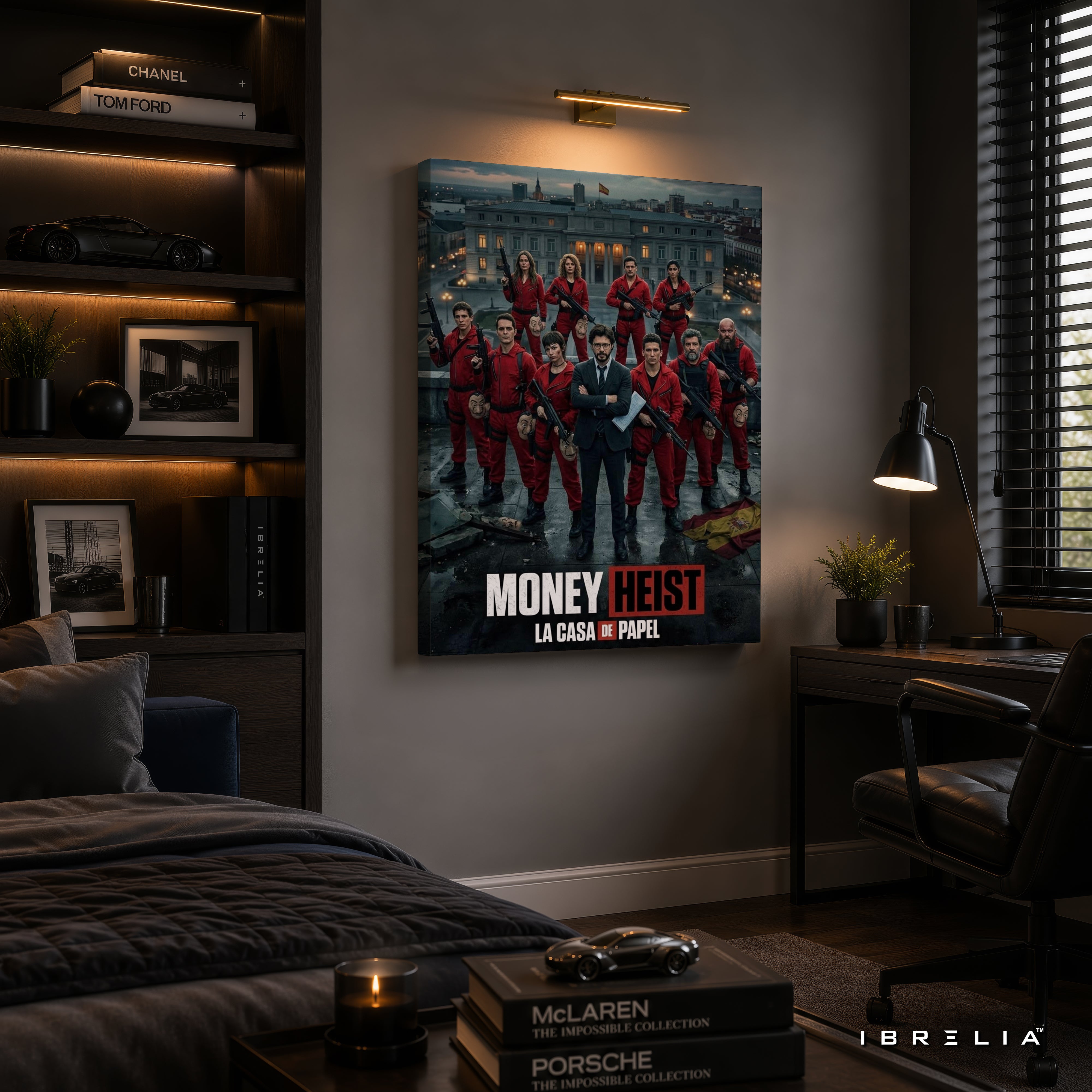 Money Heist (La Casa de Papel) Team Premium Wall Art – Netflix 4K Wrapped MDF Frame | IBRELIA™