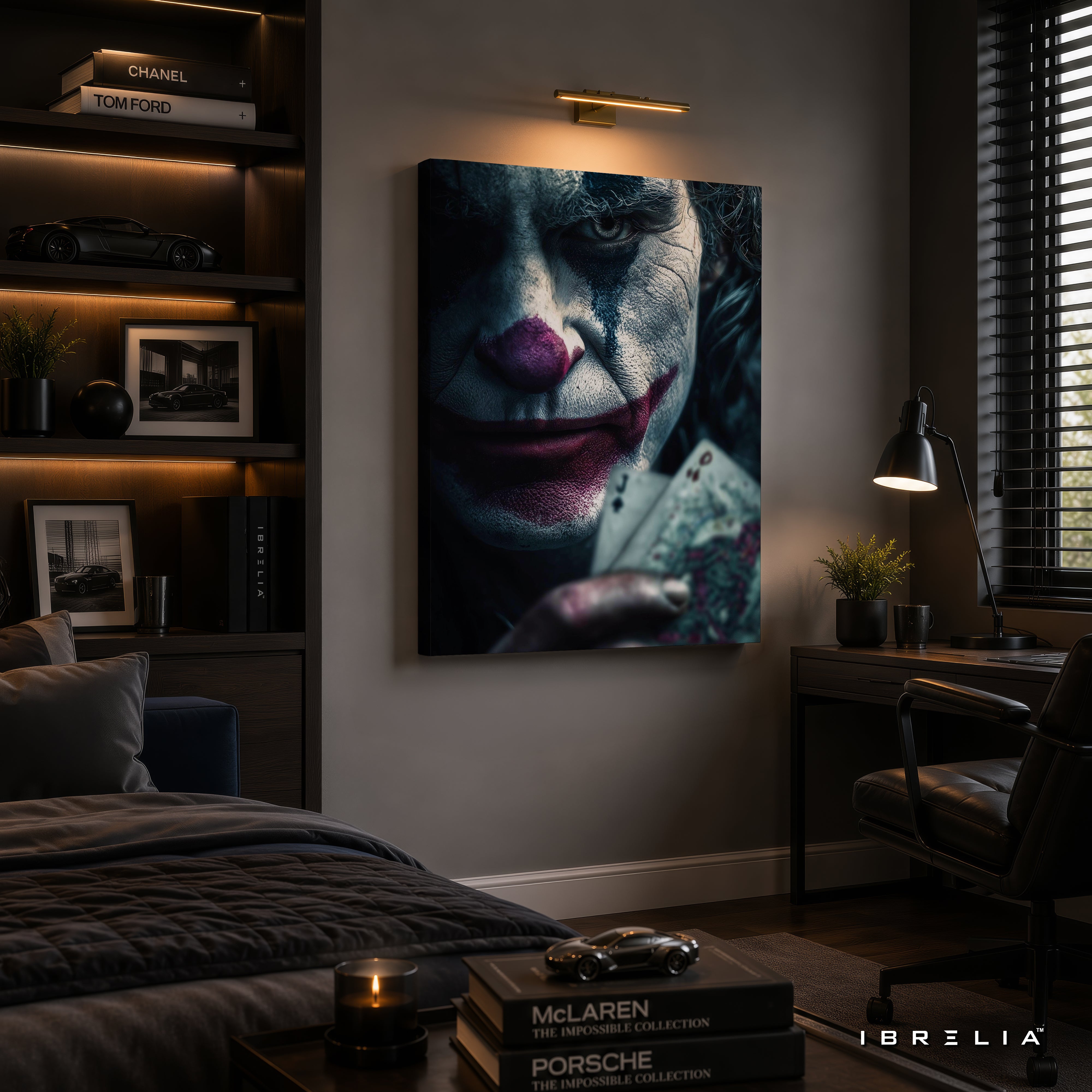 The Dark Knight Joker Wall Art – Heath Ledger Playing Cards Premium Wrapped MDF Wall Decor | IBRELIA™