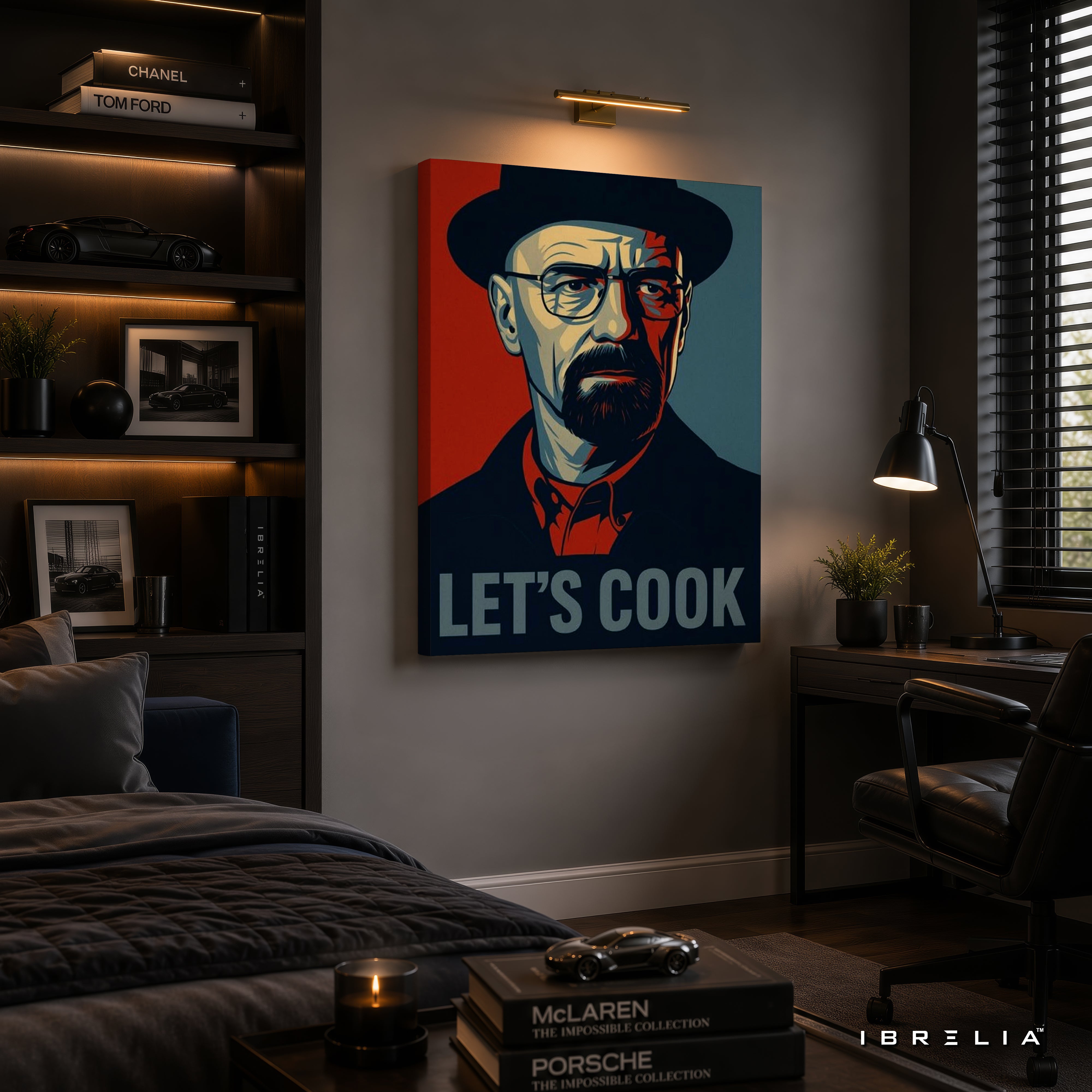 Breaking Bad "Let's Cook" Canvas Wall Art – Heisenberg Walter White Pop Art Canvas Print | Breaking Bad Wall Decor | IBRELIA™
