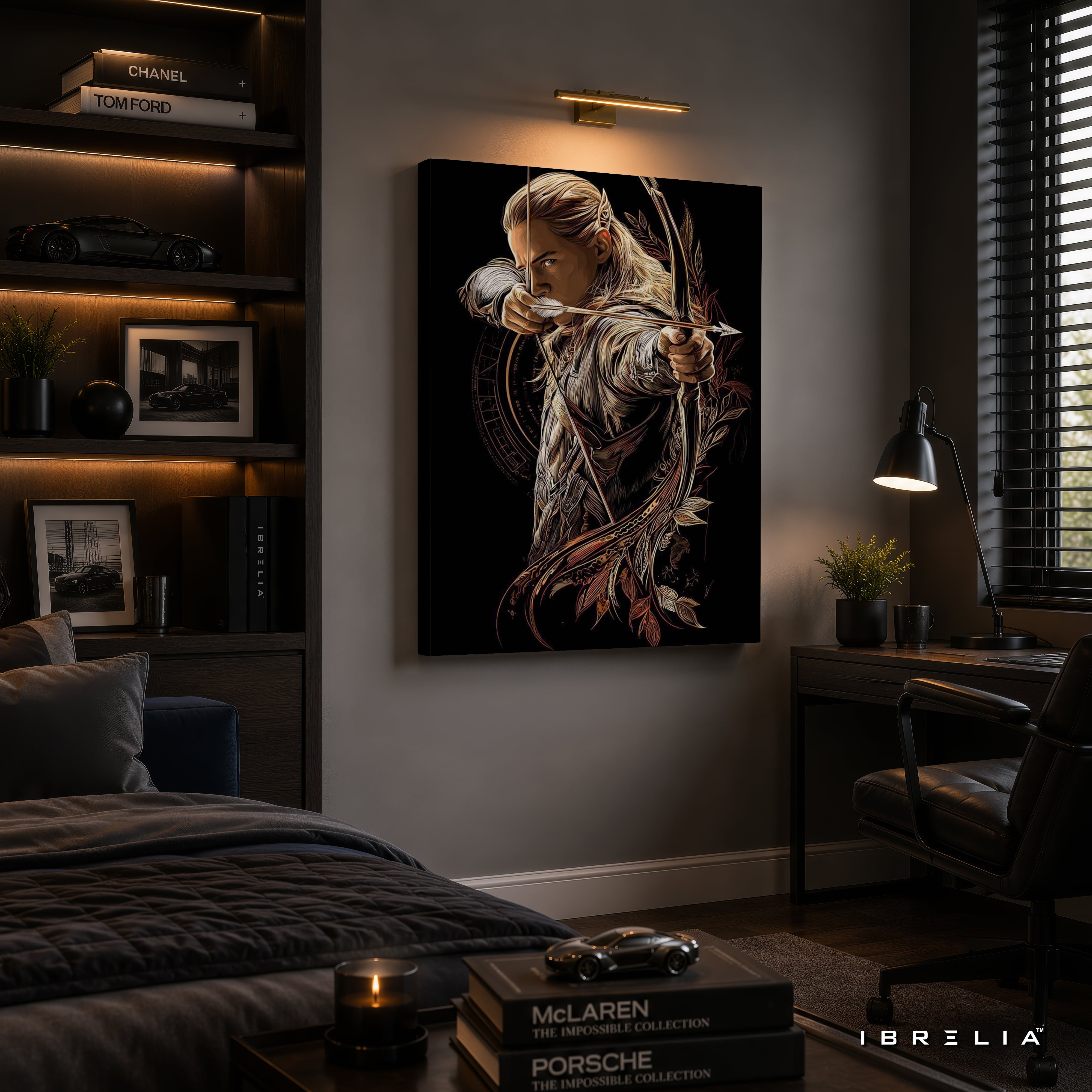 Legolas Premium Canvas Wall Art – The Lord of the Rings Elven Archer Artwork | Middle-earth Fantasy Decor | IBRELIA™
