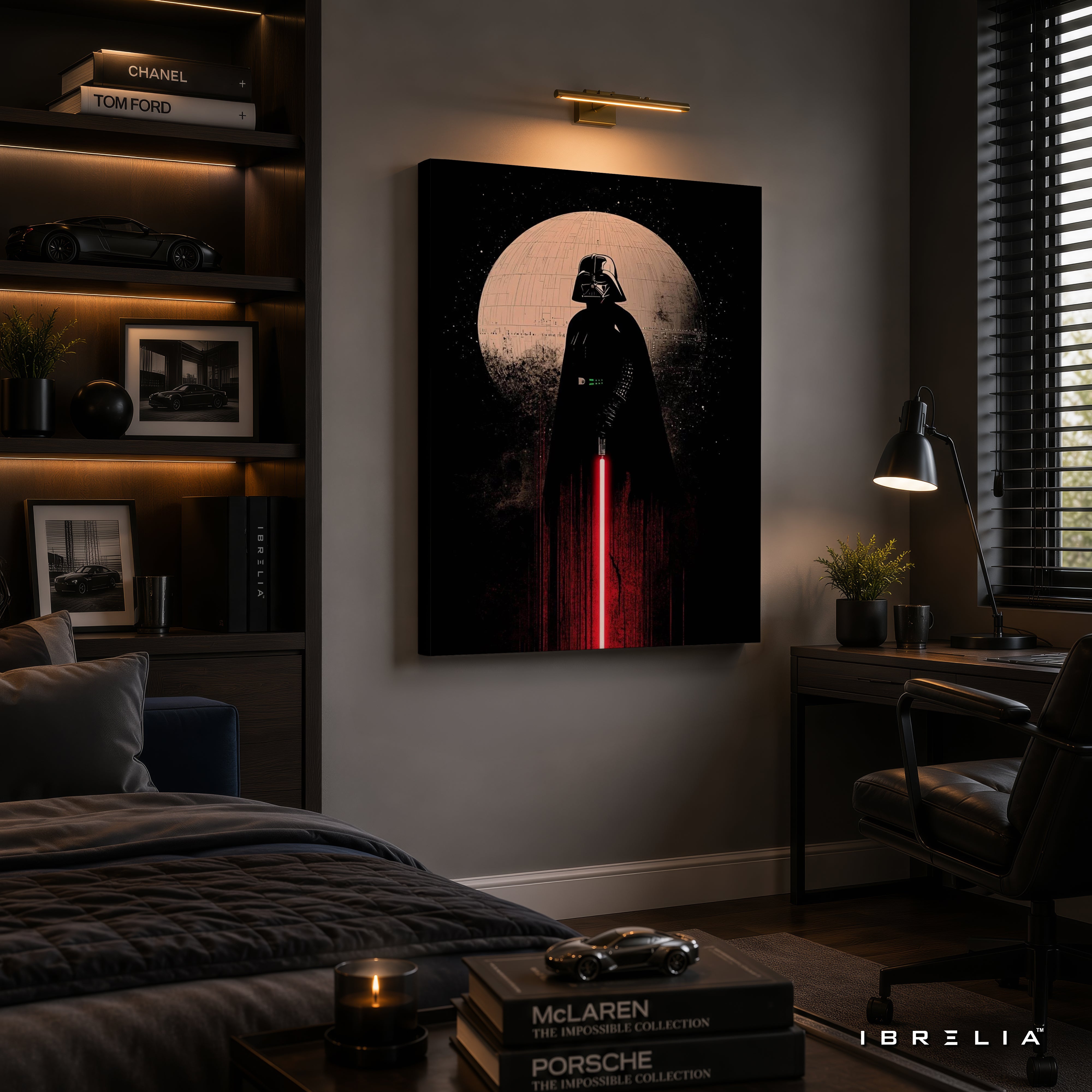 Darth Vader Premium Canvas Wall Art – Star Wars Dark Side Poster | Death Star Movie Decor | IBRELIA™