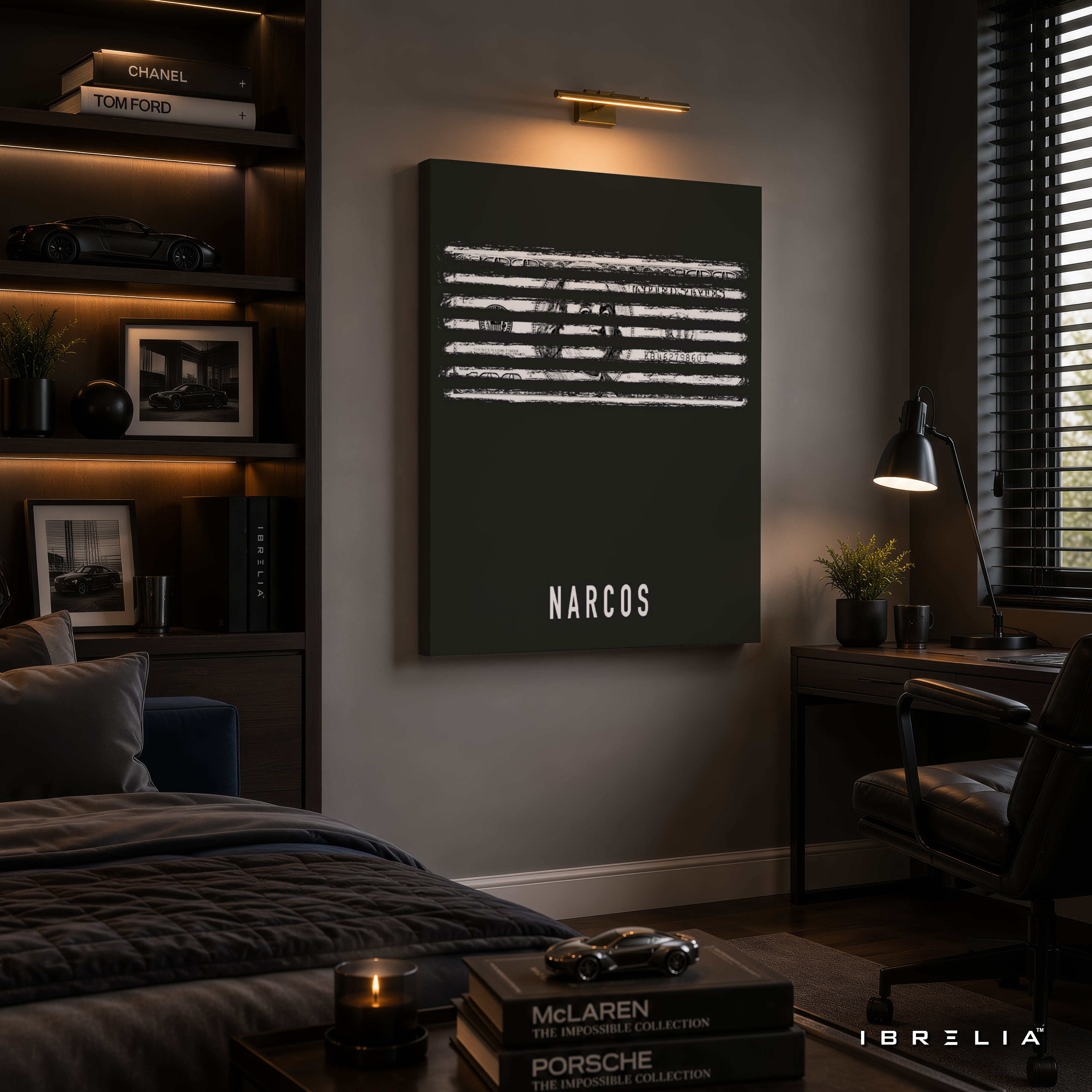 Narcos Money Lines Premium Wall Art – Netflix Minimalist Crime Series 4K Wrapped MDF Frame | IBRELIA™