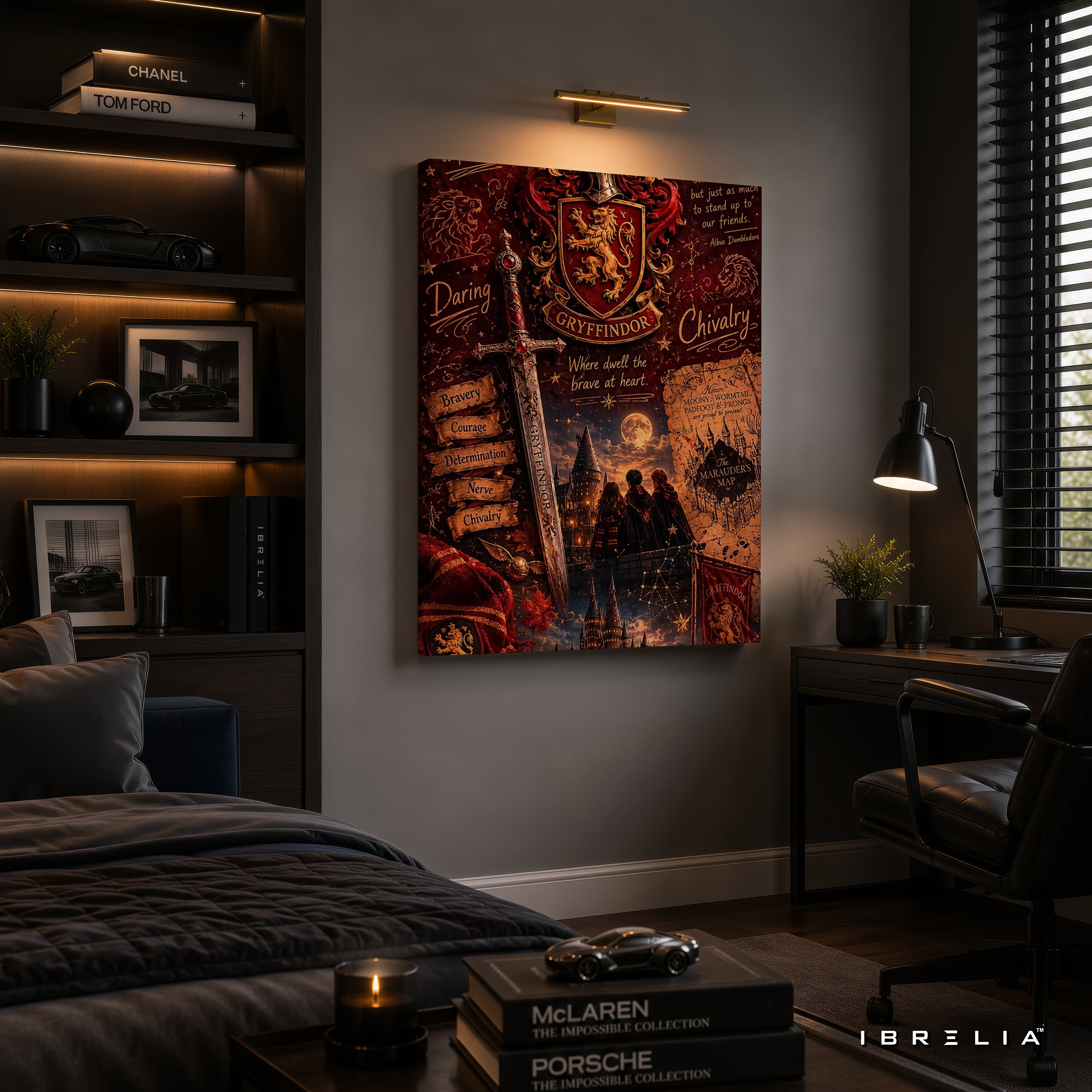 Harry Potter Gryffindor House Collage Wall Art – Premium Wrapped MDF Wall Decor | IBRELIA™