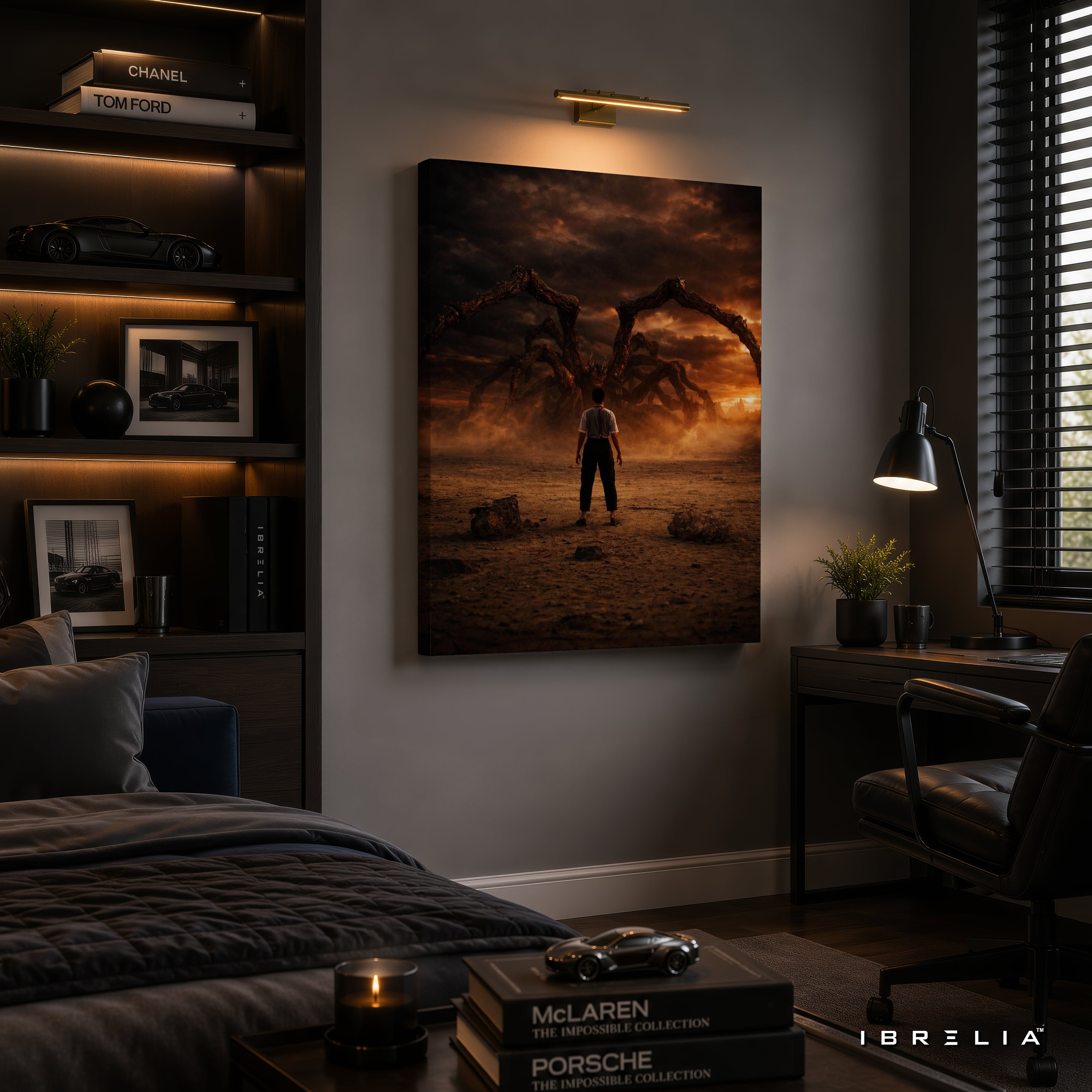 Stranger Things Mind Flayer Premium Canvas Wall Art – Netflix Upside Down Monster Artwork | Sci-Fi Horror Canvas Decor | IBRELIA™