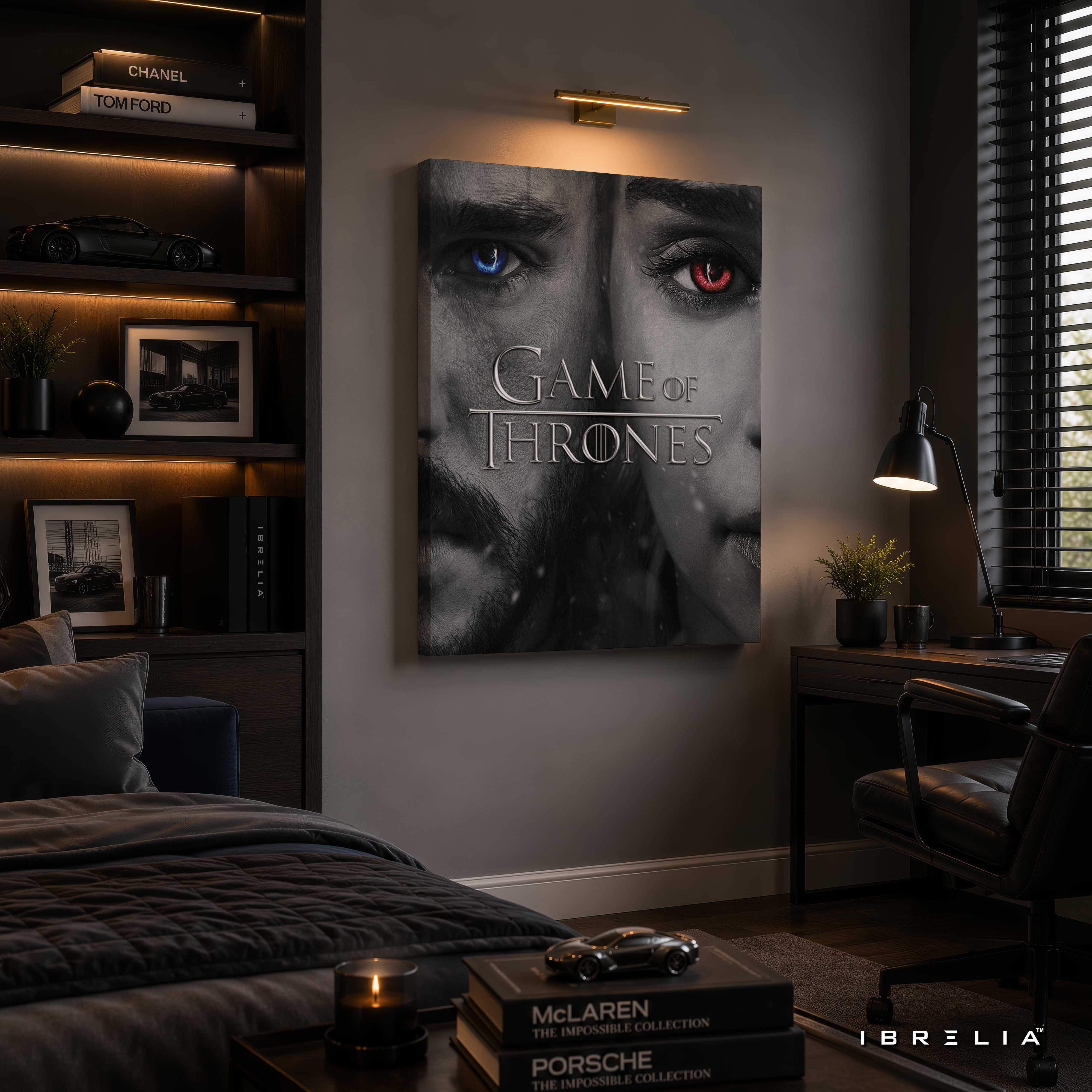Game of Thrones Premium Wall Art – Jon Snow & Daenerys Targaryen 4K Wrapped MDF Frame | IBRELIA™