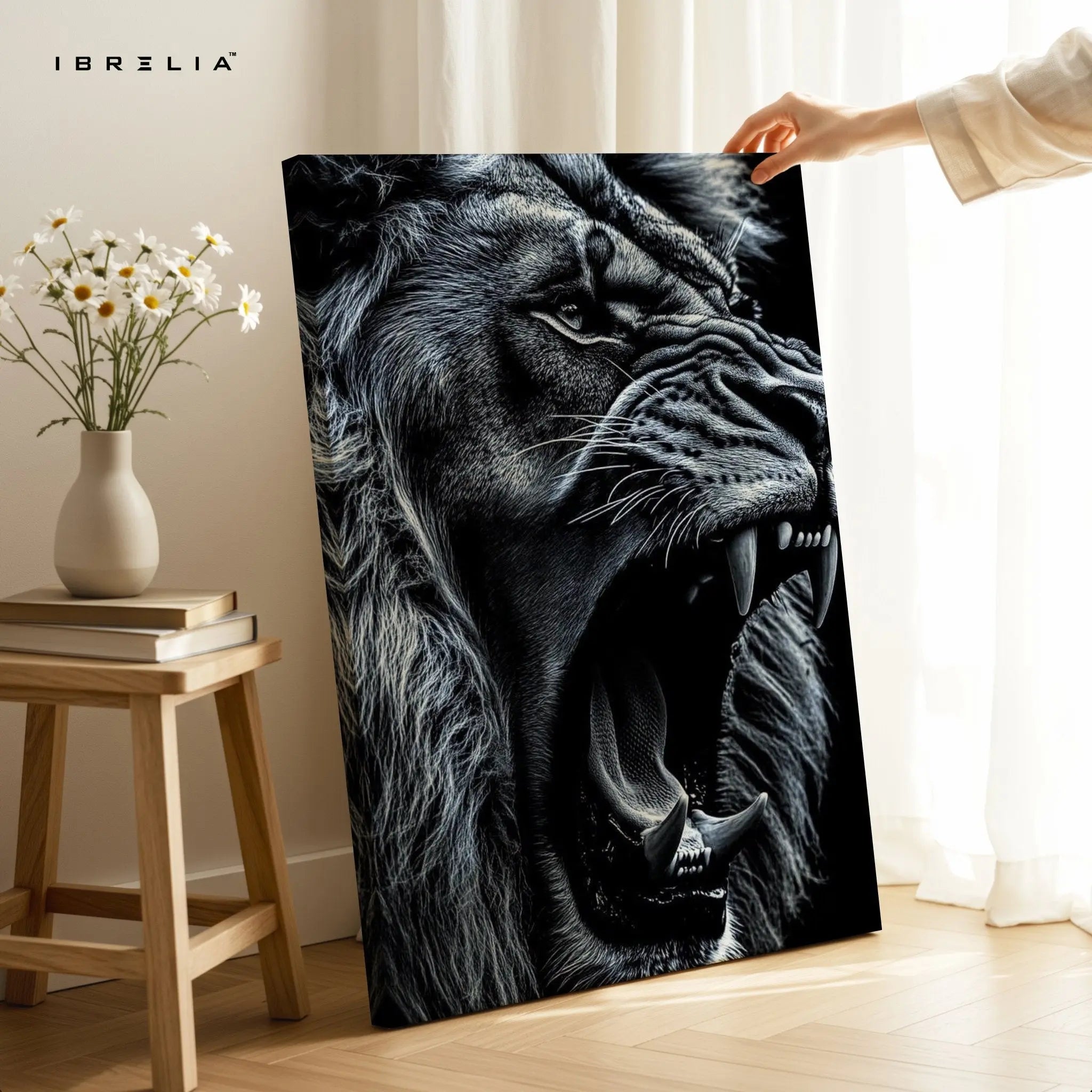 Roaring Lion Wall Frame | 4K Ultra Wrap Frame Wall Art in Pakistan | IBRELIA™ - IBRELIA