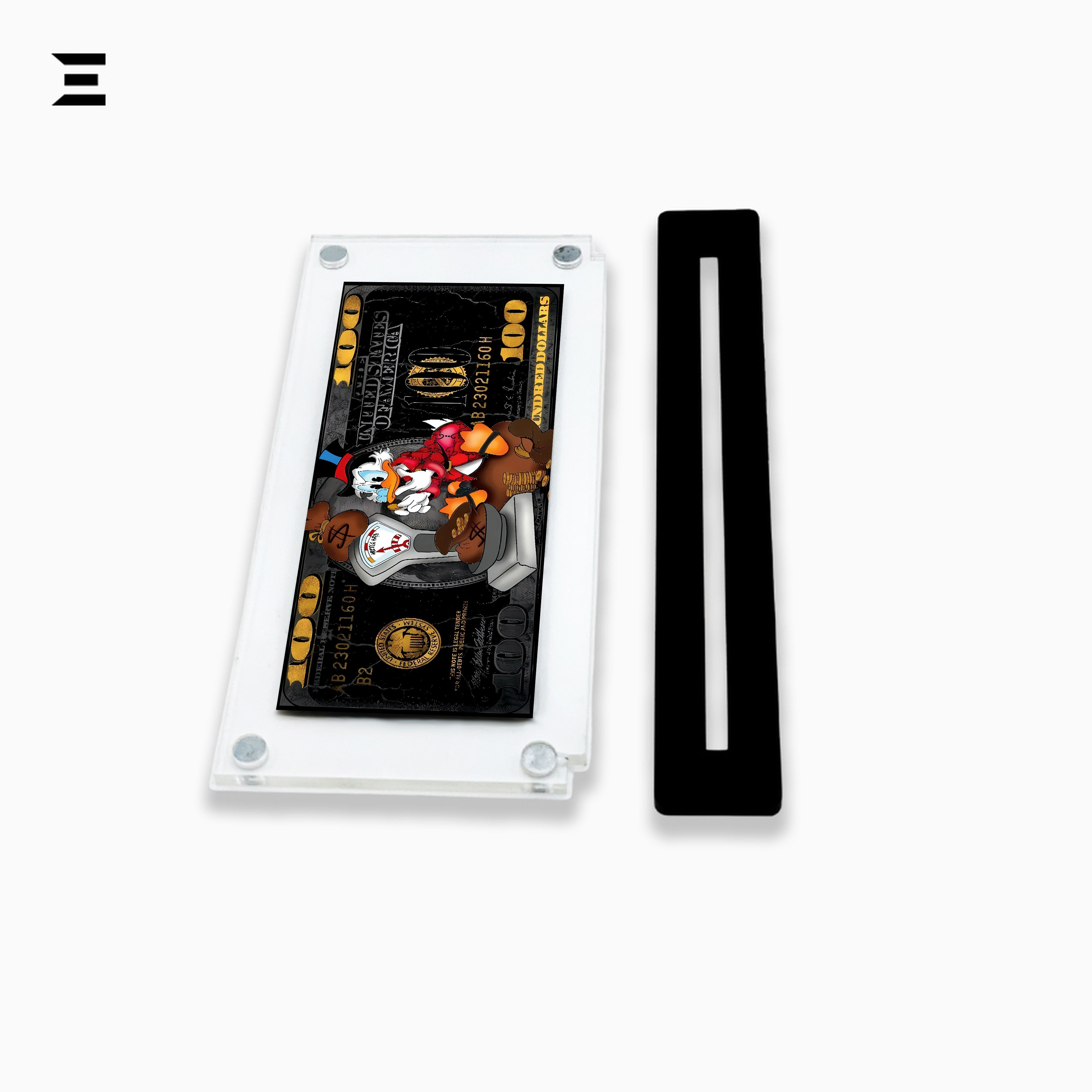 Premium Magnetic Acrylic Frame with Black Base – Scrooge McDuck "Weighing Money" Edition IBRELIA