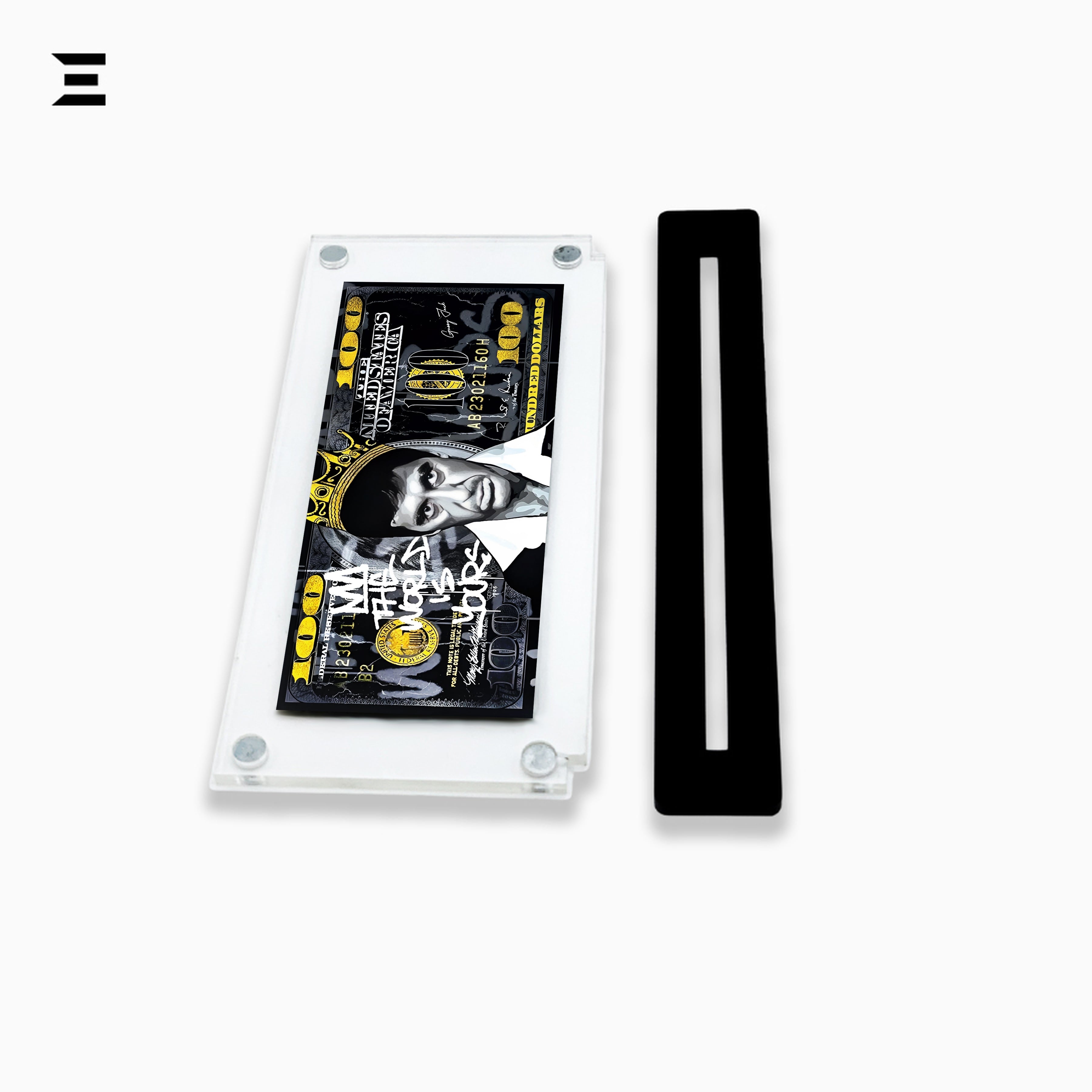 Premium Magnetic Acrylic Frame with Black Base – Scarface Crown Edition "The World is Yours" IBRELIA