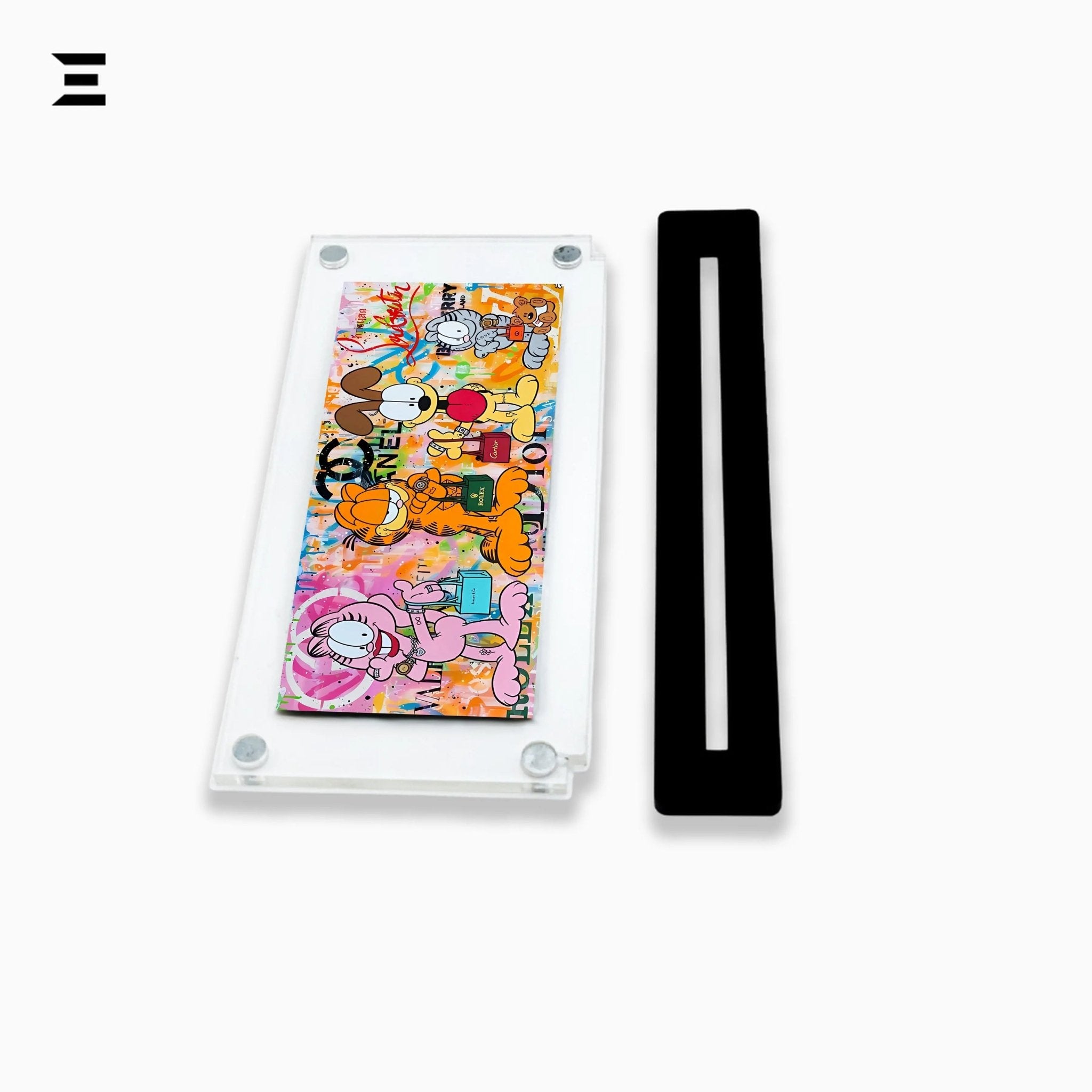 Premium Magnetic Acrylic Frame with Black Base – Garfield, Odie, Arlene & Nermal Luxury Pop Art - IBRELIA