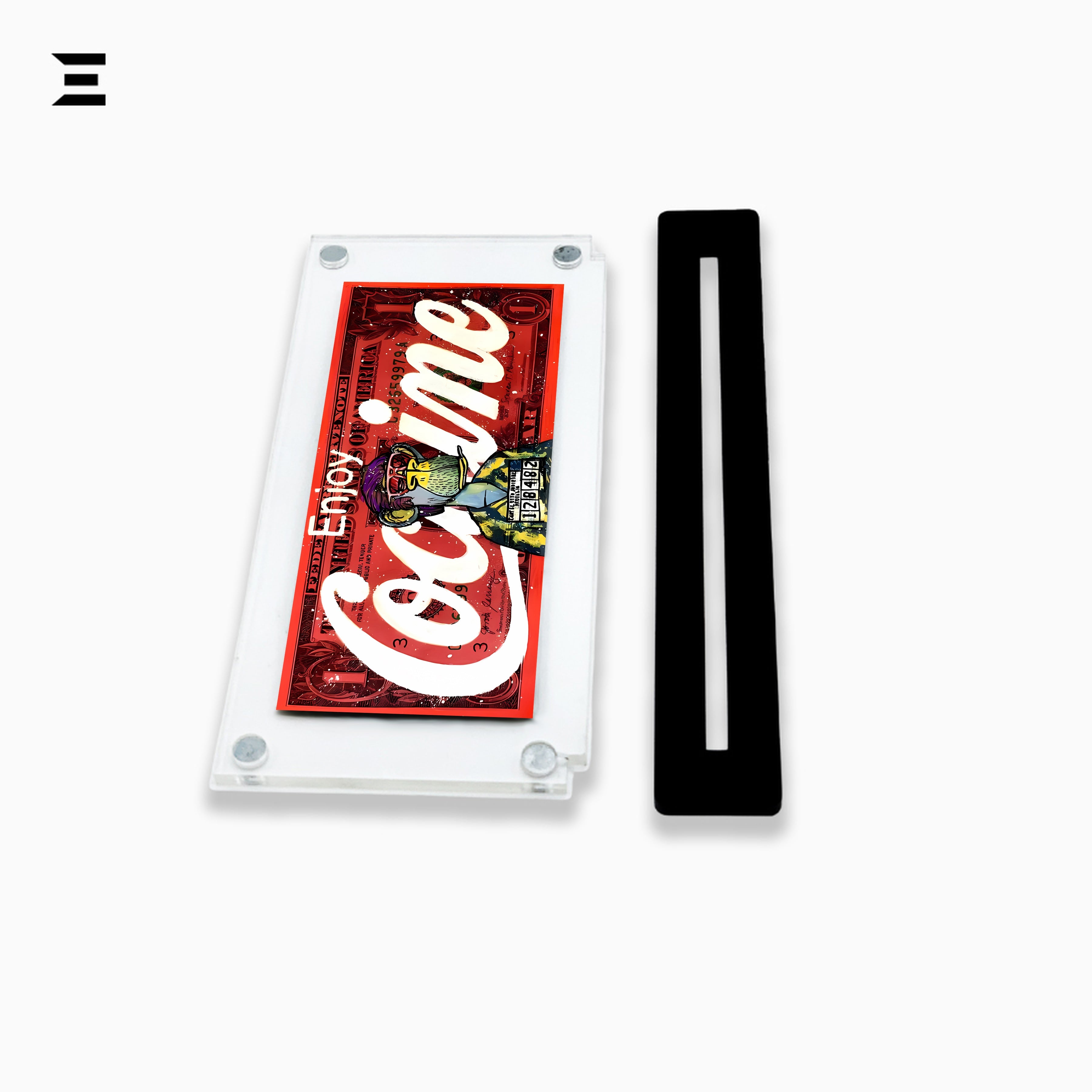 Premium Magnetic Acrylic Frame with Black Base – Bored Ape “Enjoy Cocaine” Pop Art Dollar IBRELIA