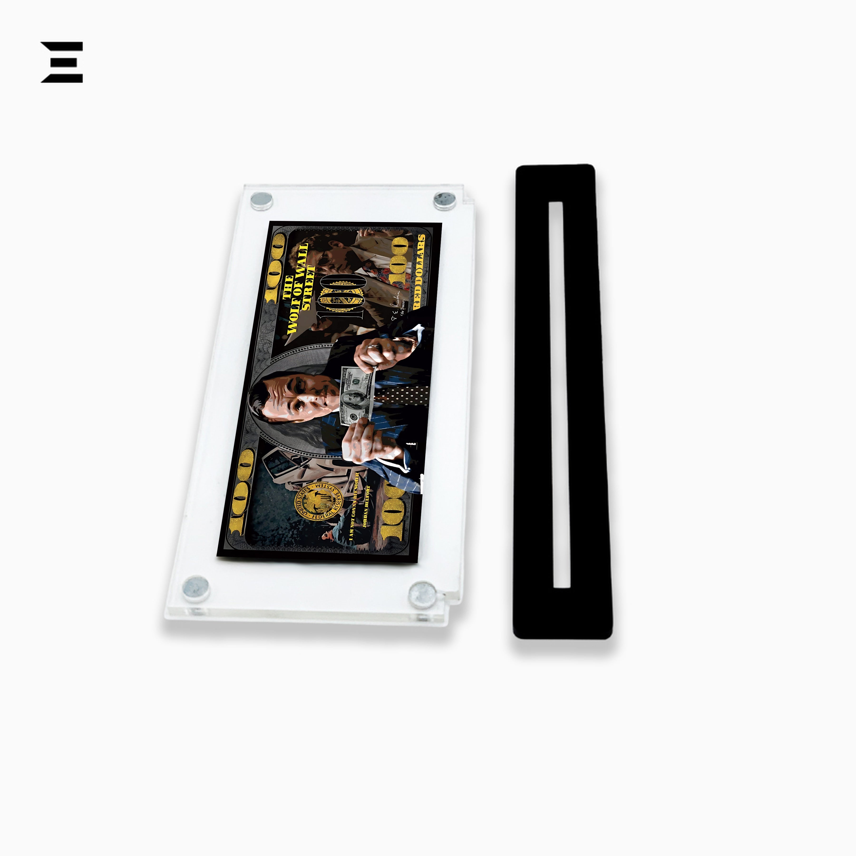 Premium Magnetic Acrylic Frame with Black Base – The Wolf of Wall Street Edition IBRELIA
