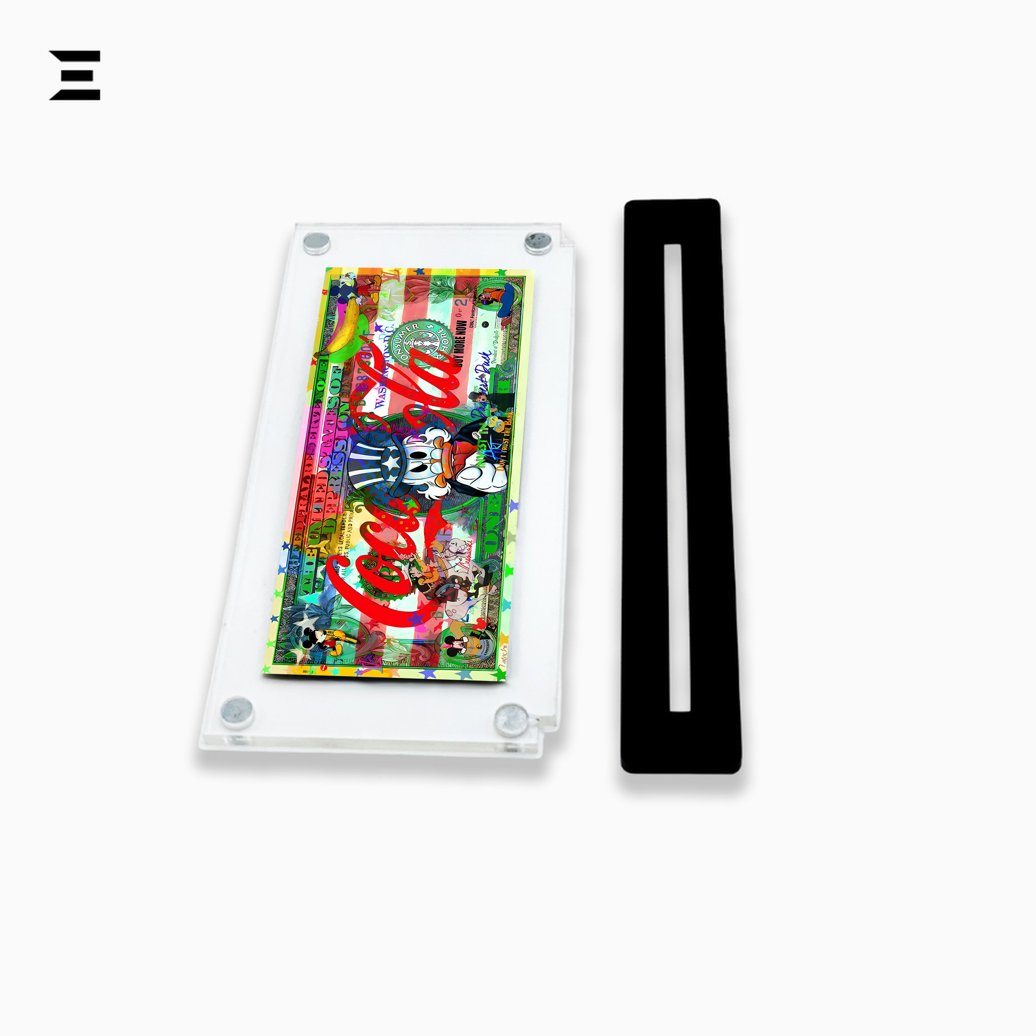 Premium Magnetic Acrylic Frame with Black Base – Scrooge McDuck Coca-Cola $2 Pop Art IBRELIA