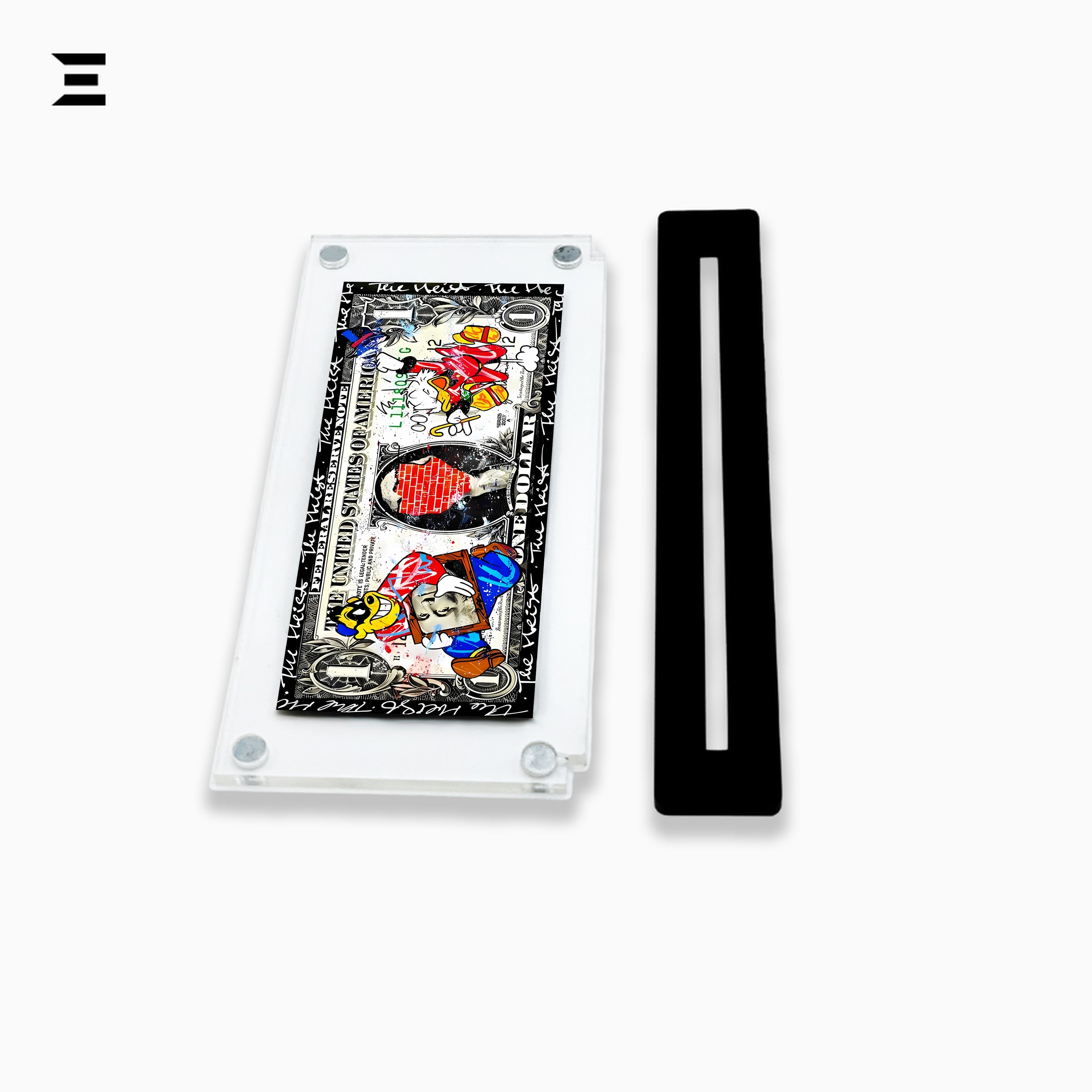Premium Magnetic Acrylic Frame with Black Base – Beagle Boys $1 Heist Pop Art IBRELIA