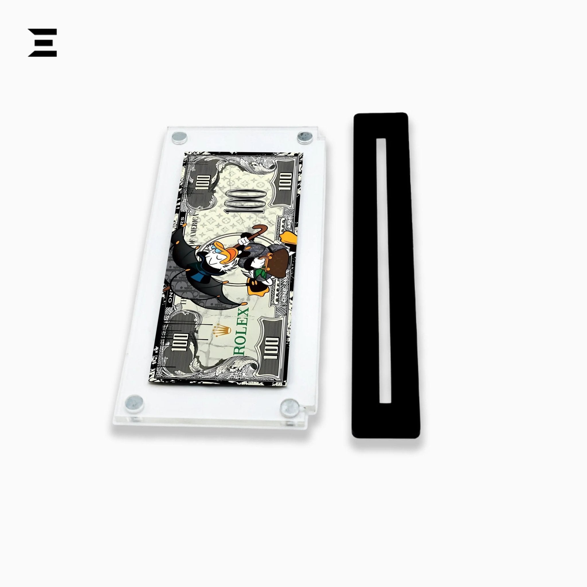 Premium Magnetic Acrylic Frame with Black Base – Scrooge McDuck Rolex Edition - IBRELIA