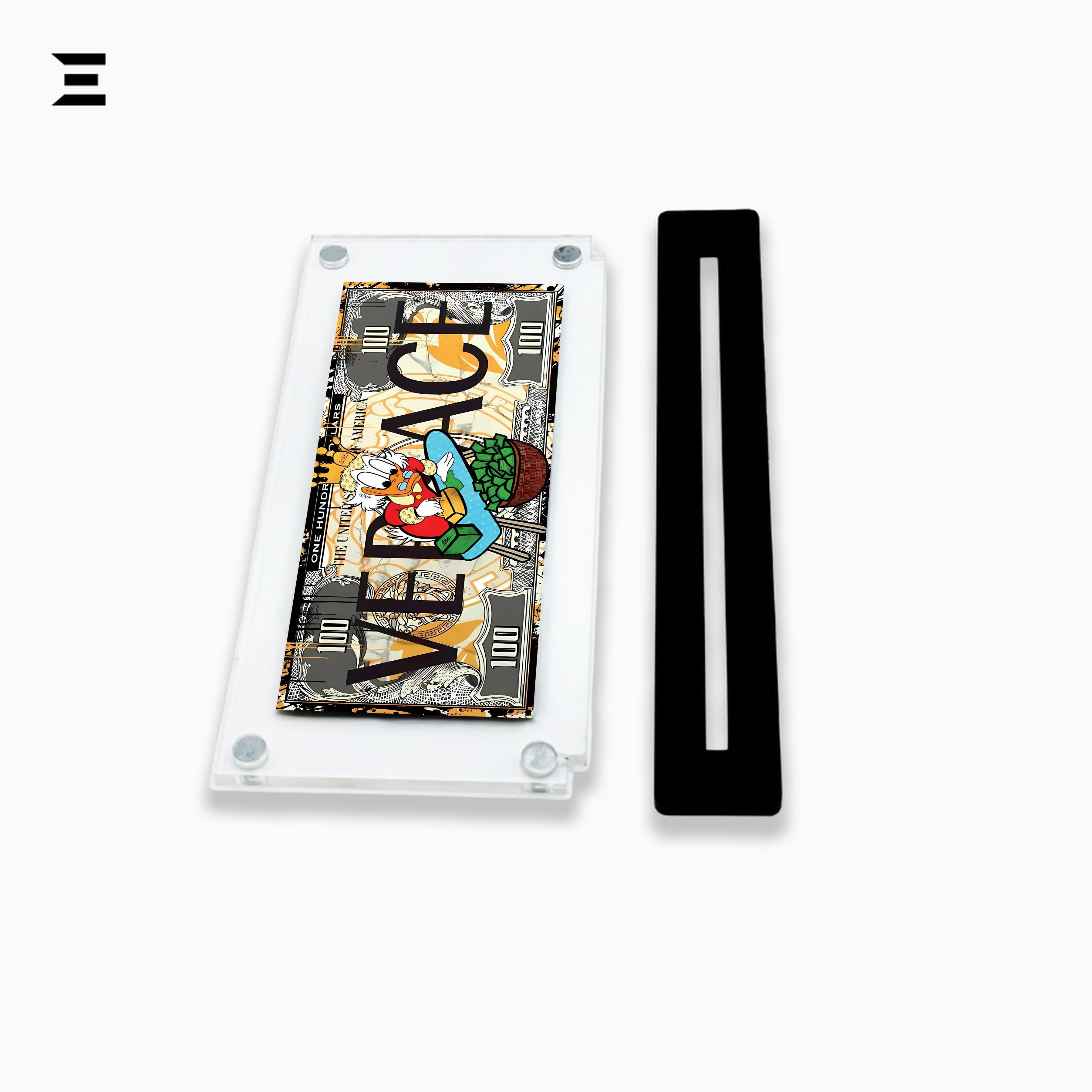 Premium Magnetic Acrylic Frame with Black Base – Scrooge McDuck "Versace Money" Edition IBRELIA