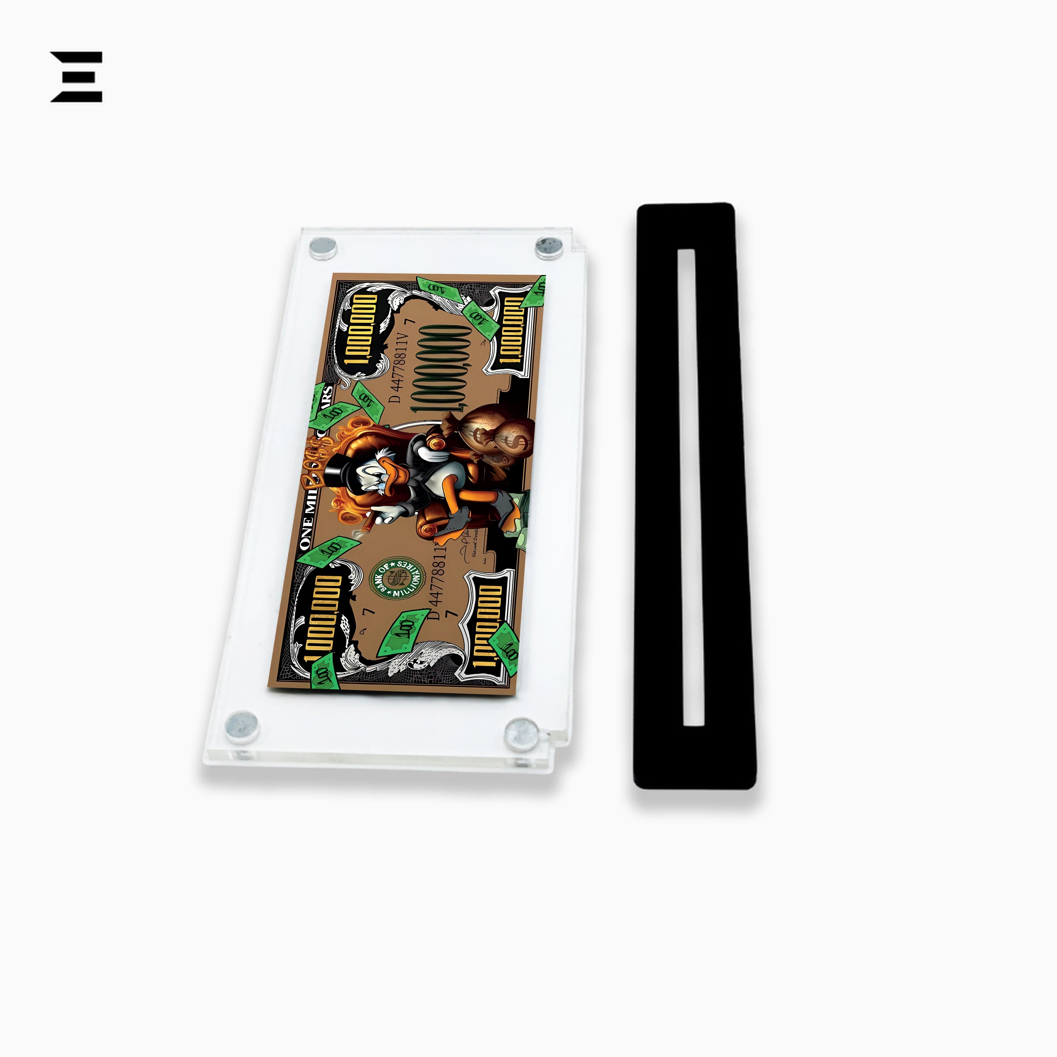 Premium Magnetic Acrylic Frame with Black Base – Scrooge McDuck Million Dollar Pop Art IBRELIA