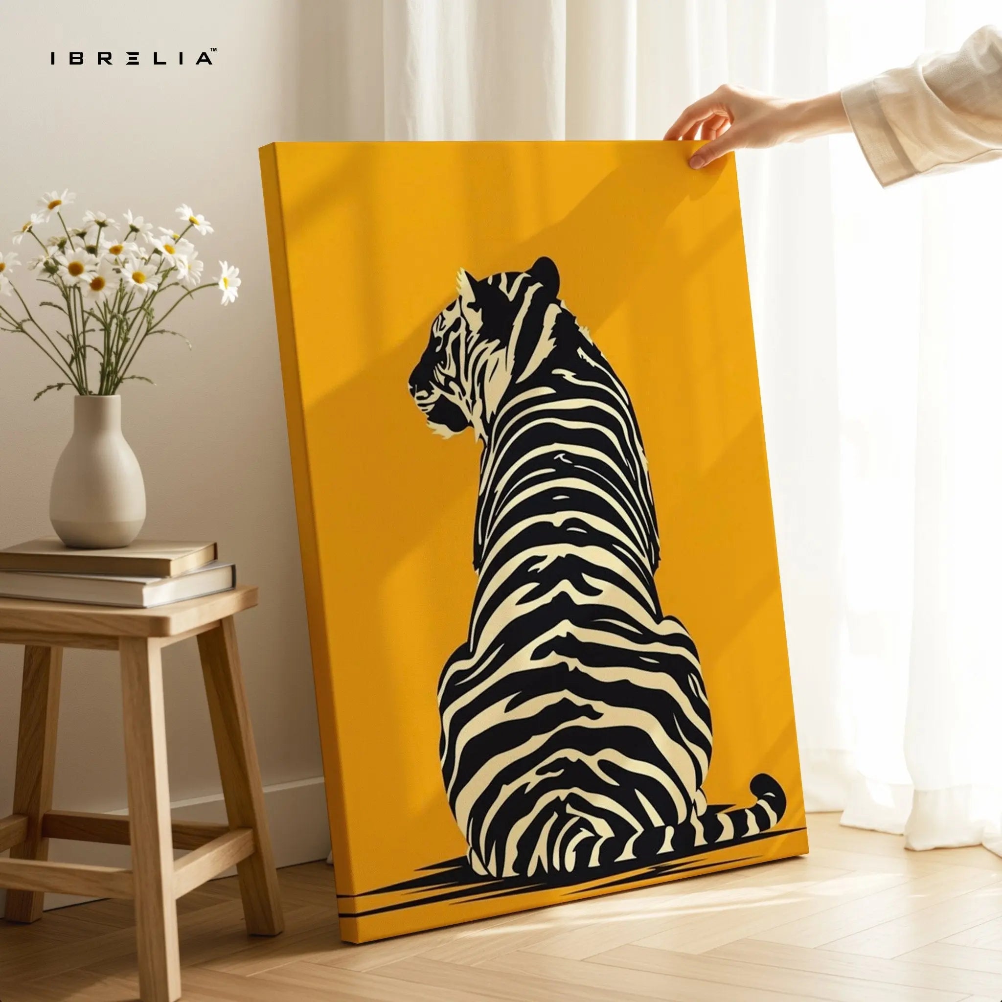Golden Tiger Silhouette Wall Frame | 4K Ultra Wrap Frame Wall Art in Pakistan | IBRELIA™ - IBRELIA