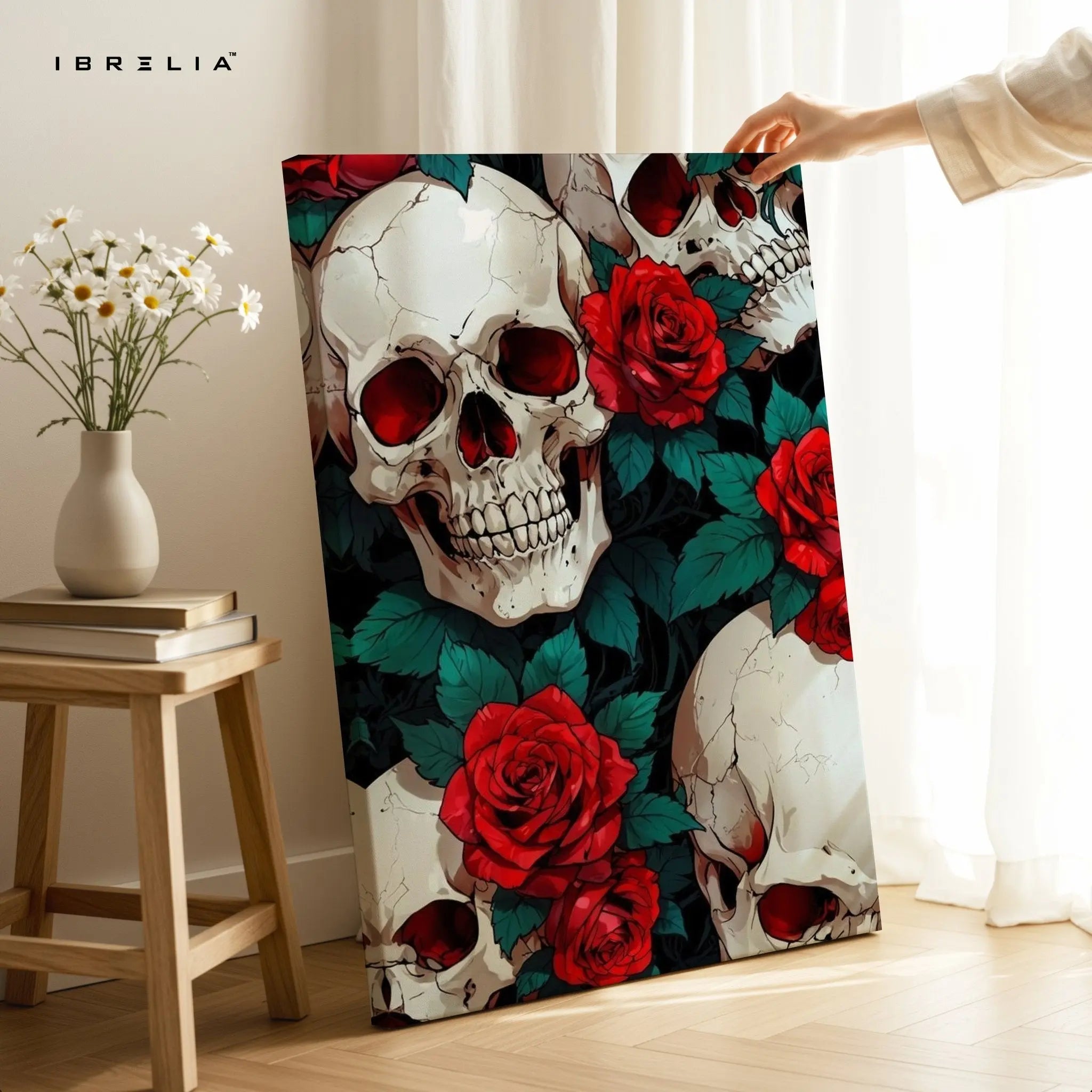 Skull & Roses Wall Frame | 4K Ultra Wrap Frame Wall Art in Pakistan | IBRELIA™ - IBRELIA