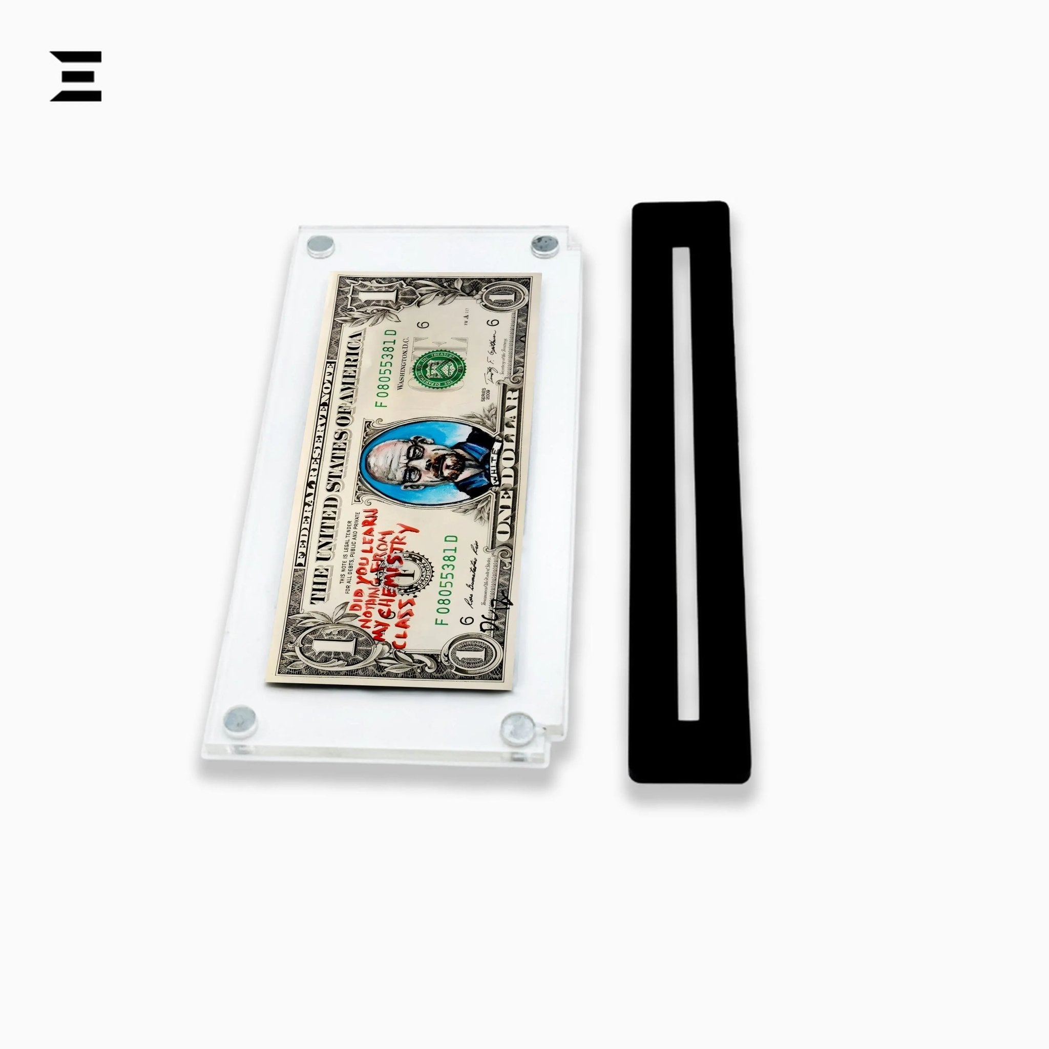 Premium Magnetic Acrylic Frame with Black Base – Walter White Breaking Bad $1 Dollar Pop Art - IBRELIA