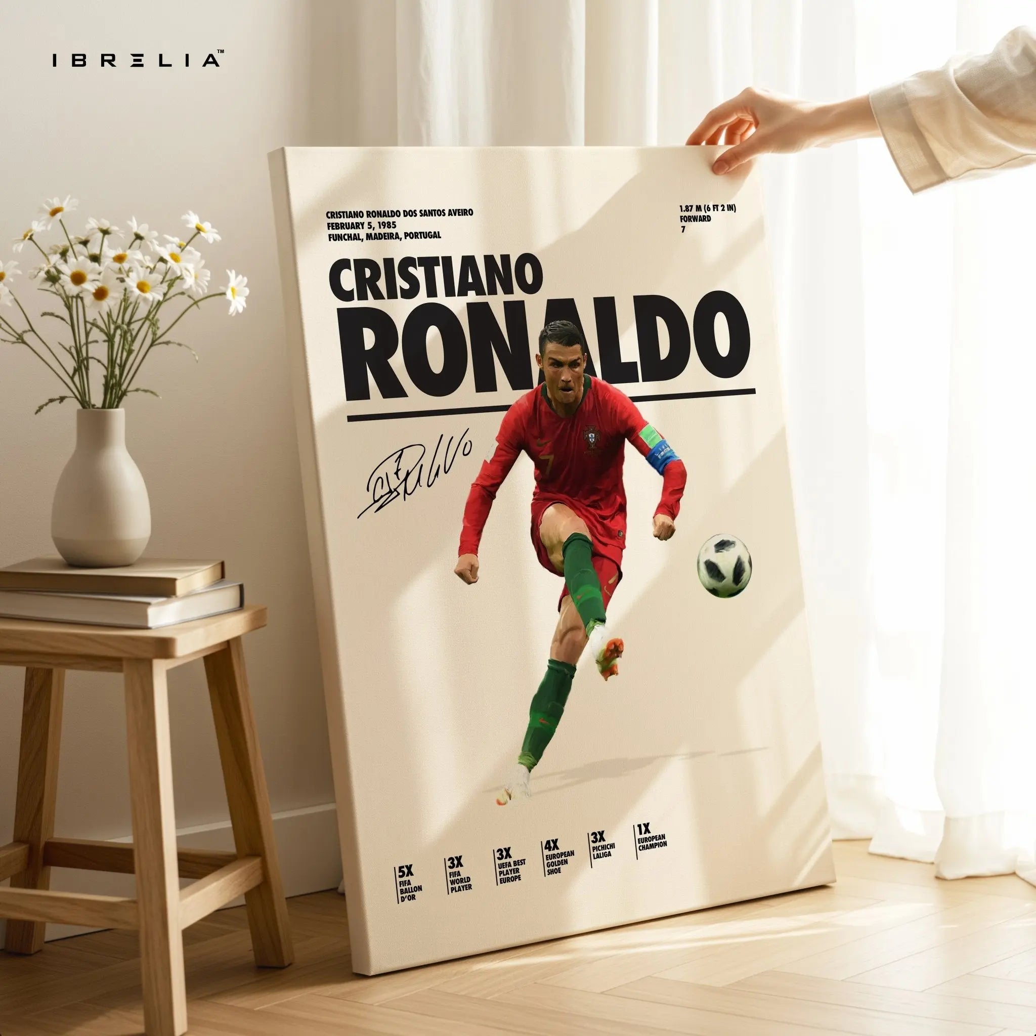Cristiano Ronaldo Portugal Kick Pose – 4K Ultra Wrap Frame Wall Art in Pakistan | IBRELIA™ - IBRELIA