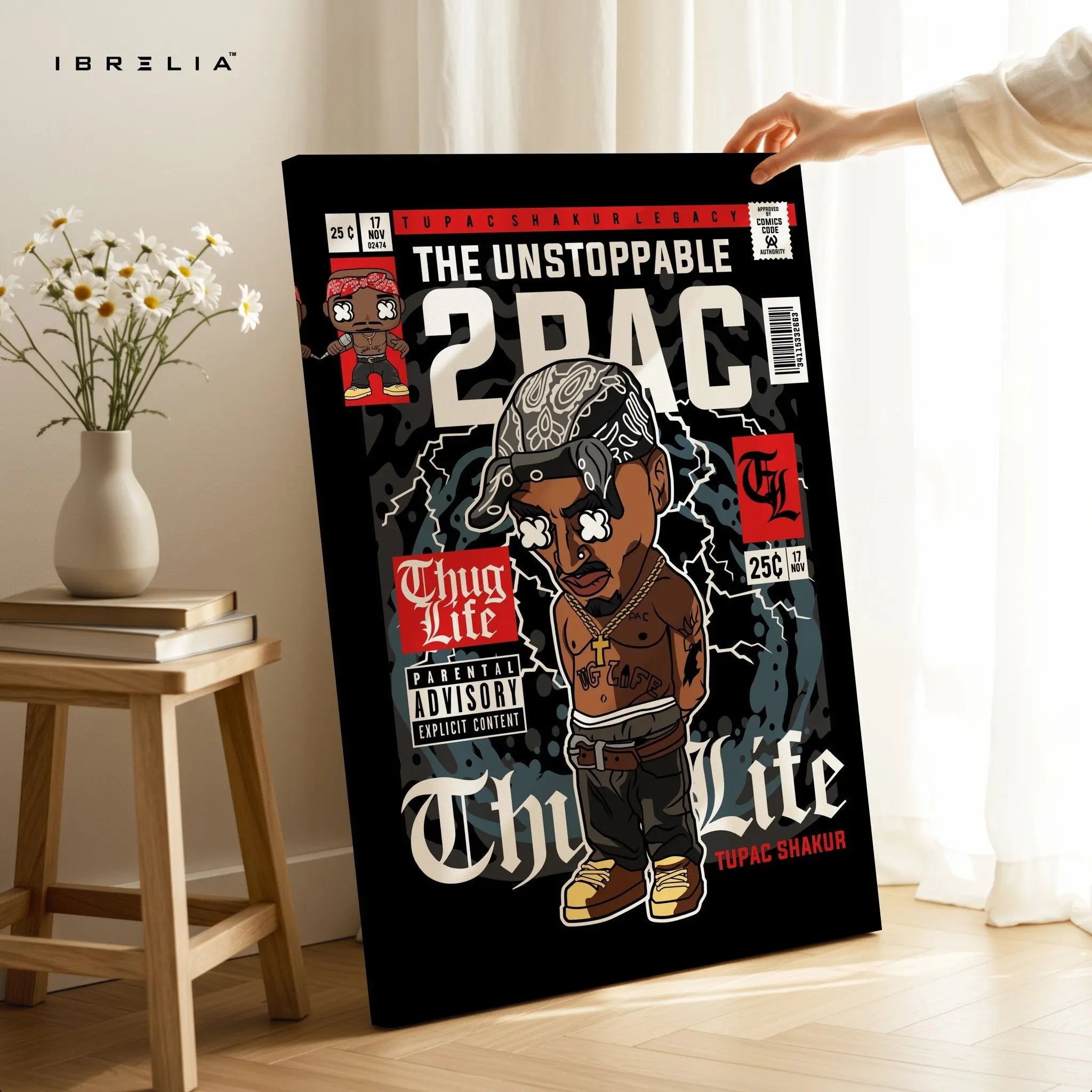 2PAC “Thug Life” Pop Art Comic Edition – 4K Ultra Wrap Frame Wall Art in Pakistan | IBRELIA™ - IBRELIA