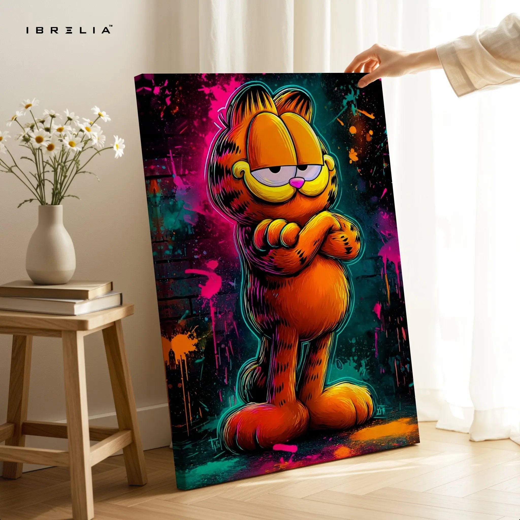 Graffiti Garfield Wall Frame | 4K Ultra Wrap Frame Wall Art in Pakistan | IBRELIA™ - IBRELIA