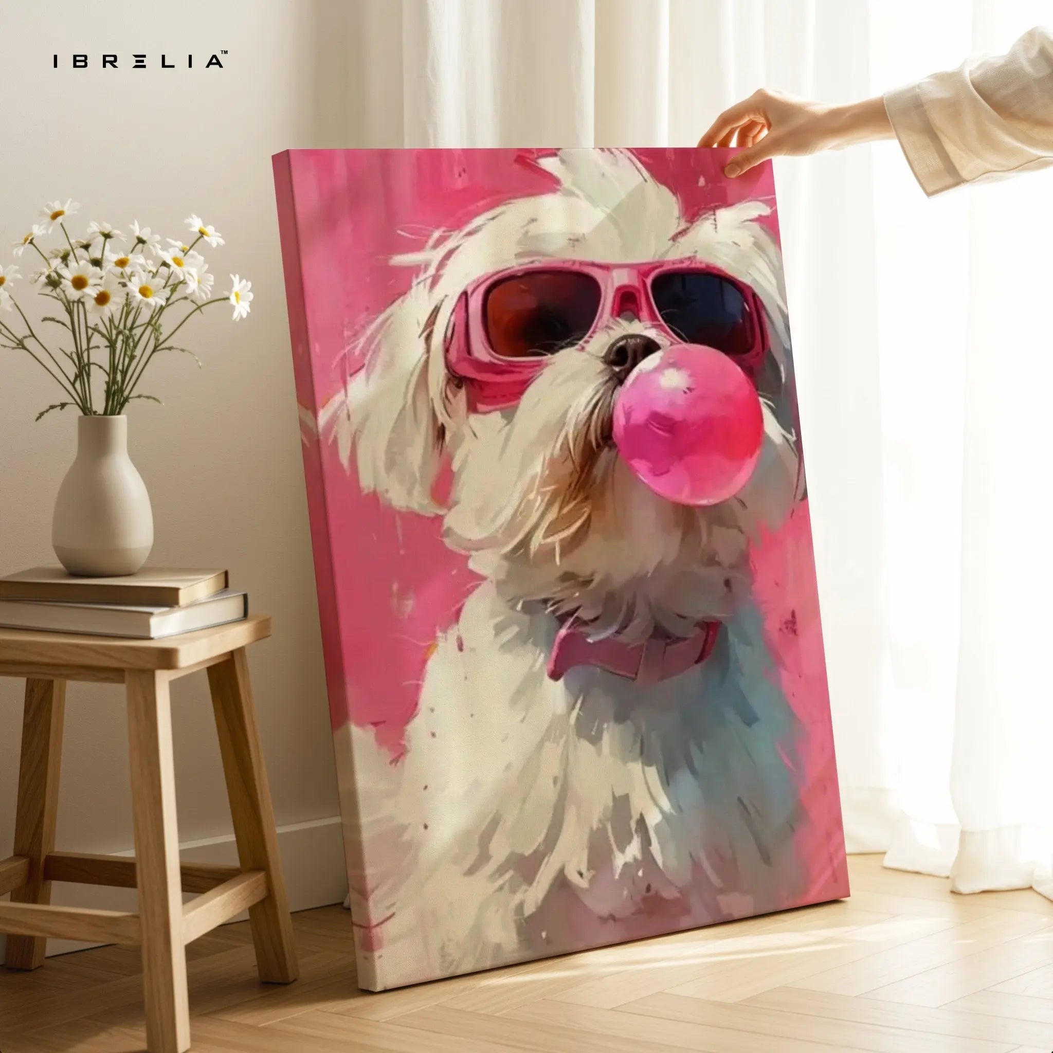 Bubblegum Pup Wall Frame | 4K Ultra Wrap Frame Wall Art in Pakistan | IBRELIA™ - IBRELIA