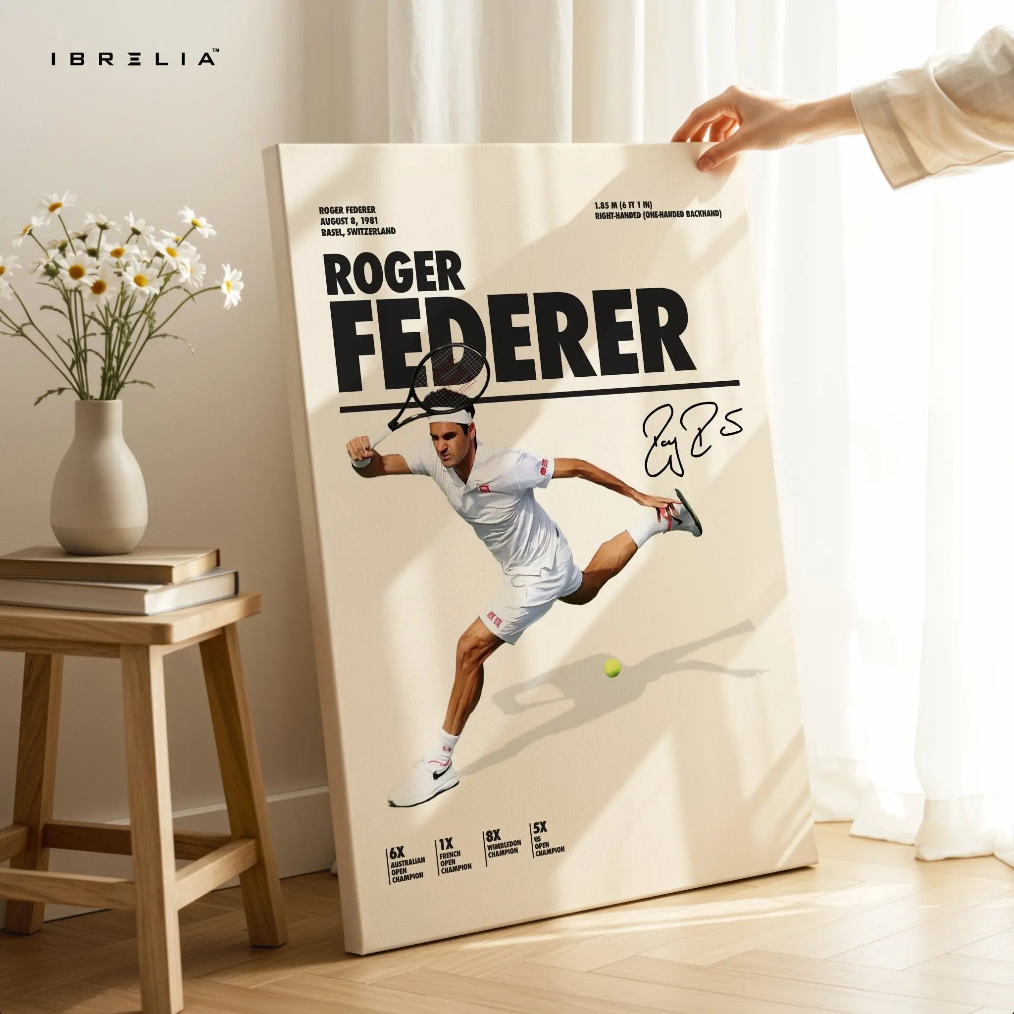 Roger Federer Tennis Legend – 4K Ultra Wrap Frame Wall Art in Pakistan | IBRELIA™ - IBRELIA
