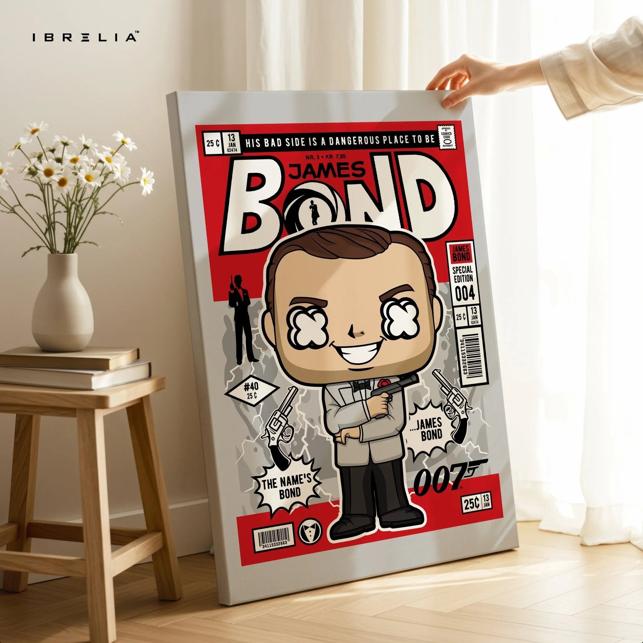 James Bond Pop Art Comic Edition – 4K Ultra Wrap Frame Wall Art in Pakistan | IBRELIA™ - IBRELIA