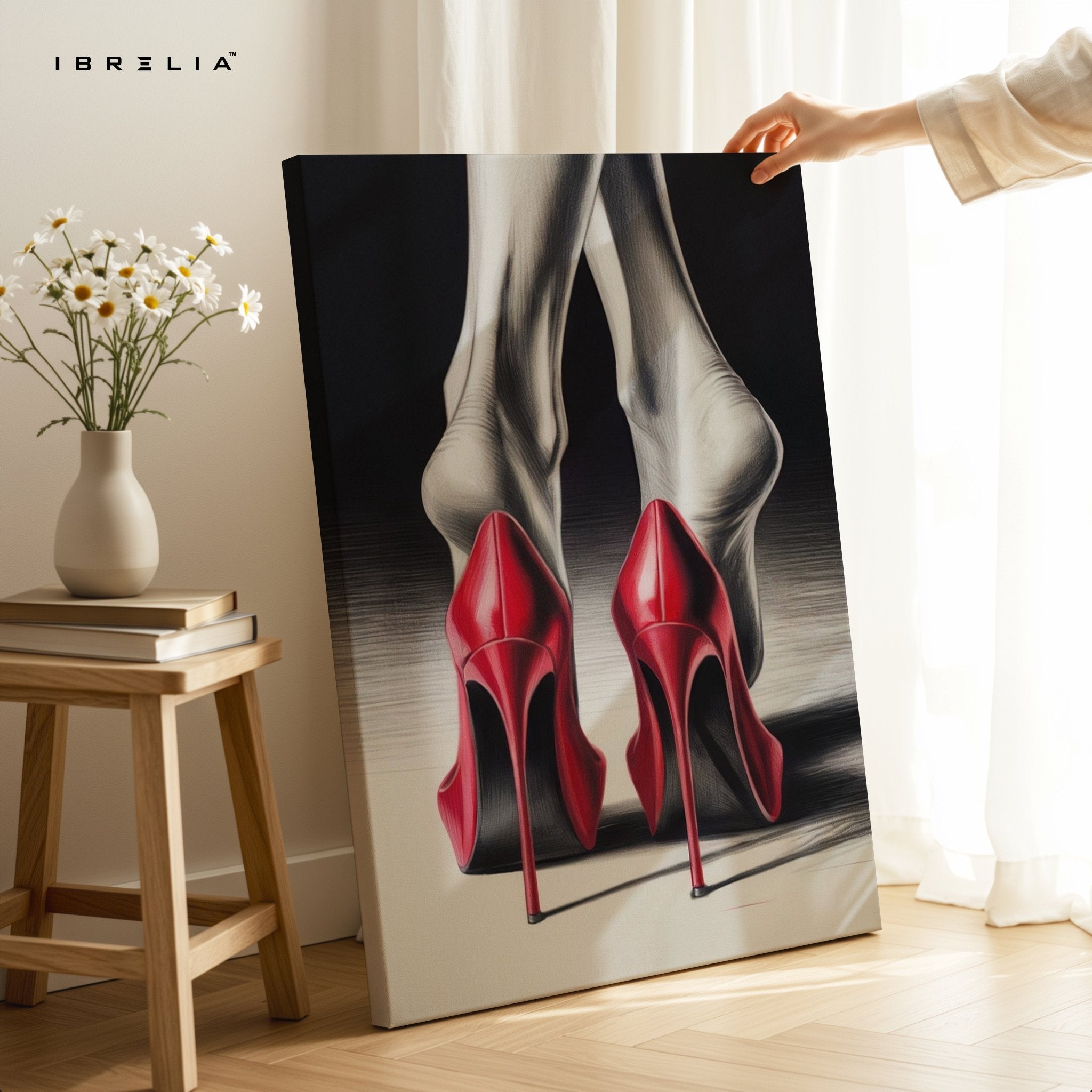 Red Heels Elegance Wall Frame | 4K Ultra Wrap Frame Wall Art in Pakistan | IBRELIA™ - IBRELIA
